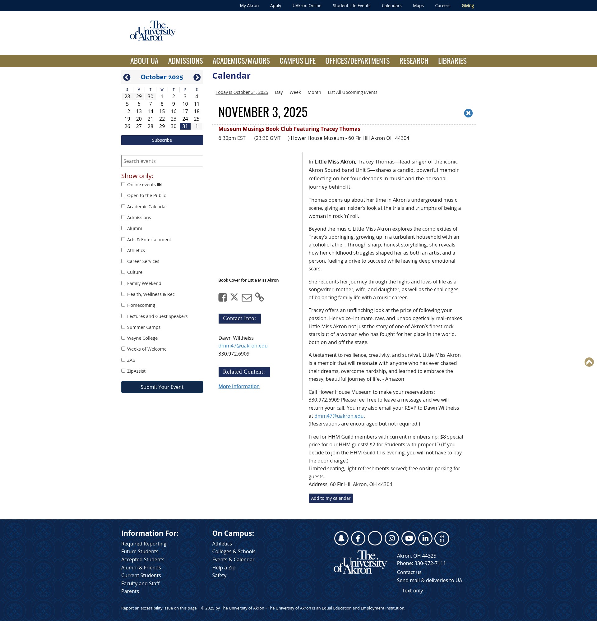 Screenshot of uakron.edu