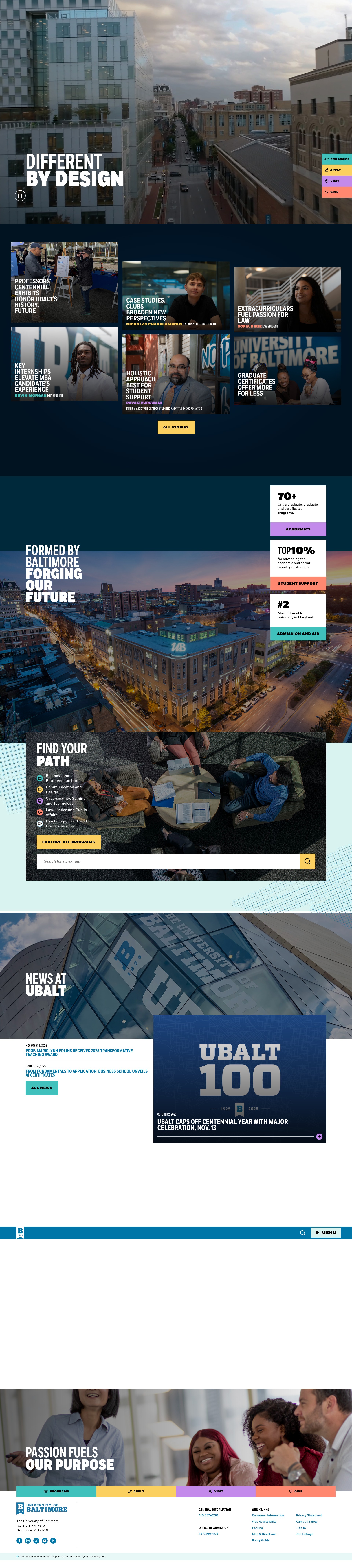 Screenshot of ubalt.edu