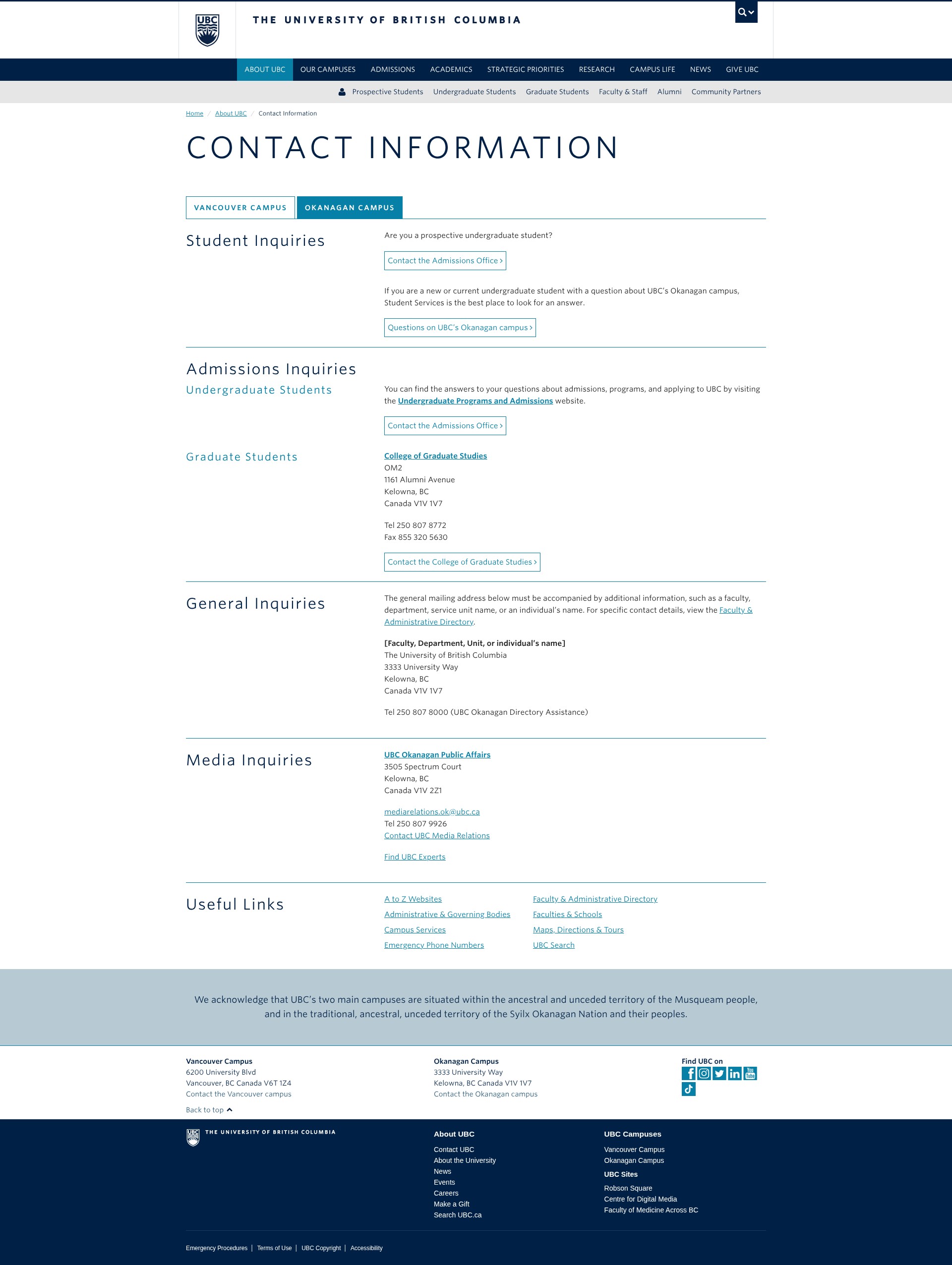 Screenshot of ubc.ca
