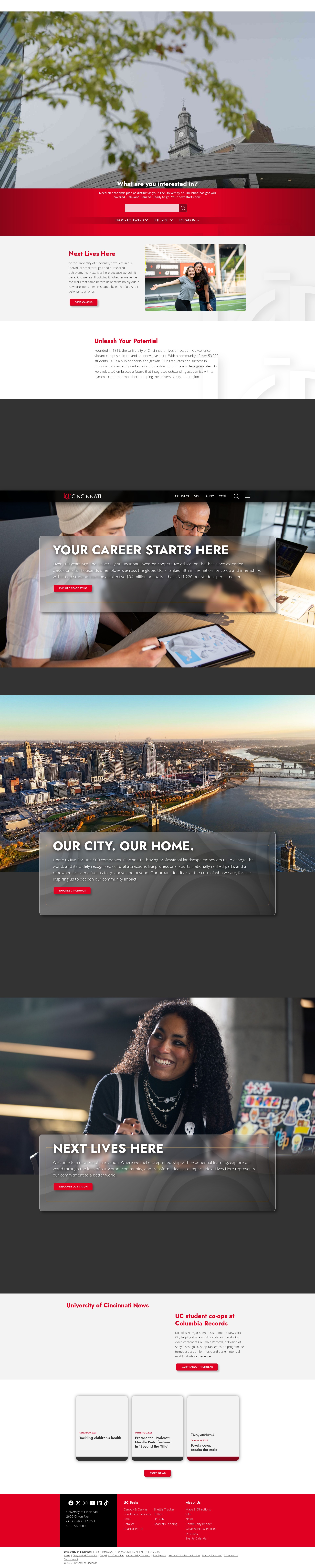 Screenshot of uc.edu