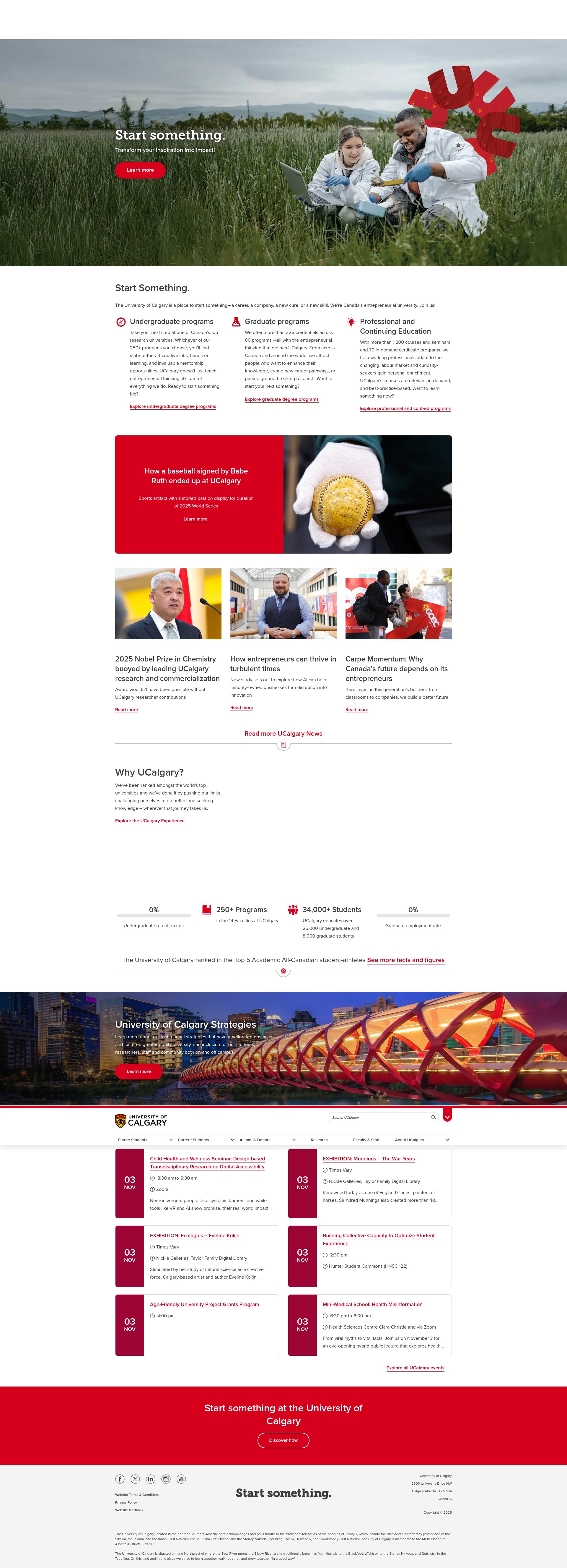 Screenshot of ucalgary.ca