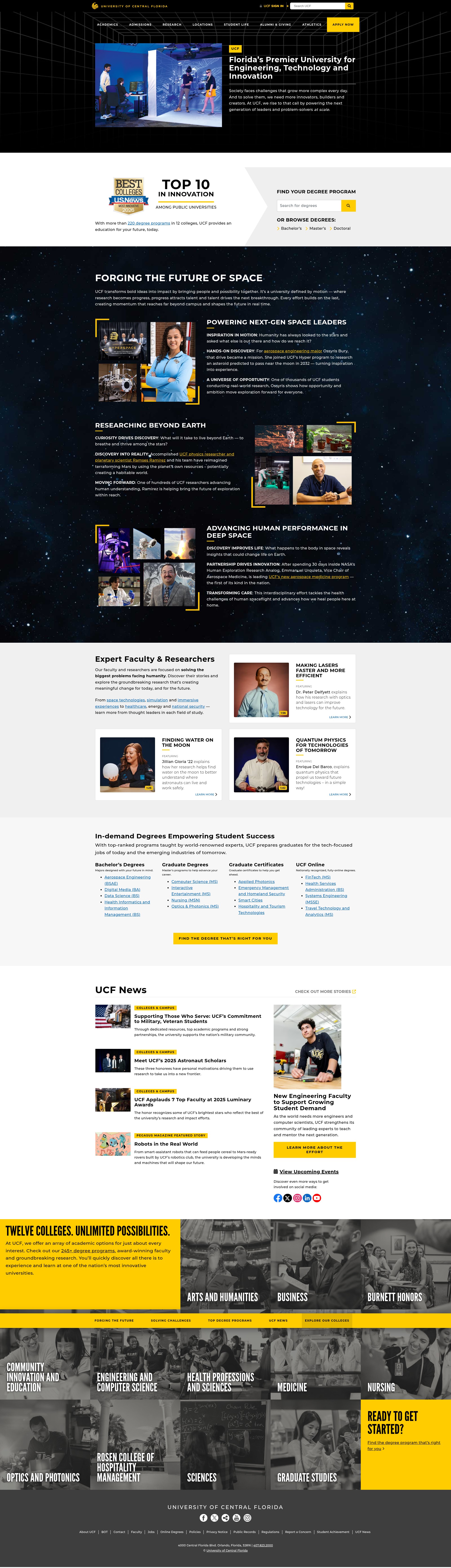 Screenshot of ucf.edu