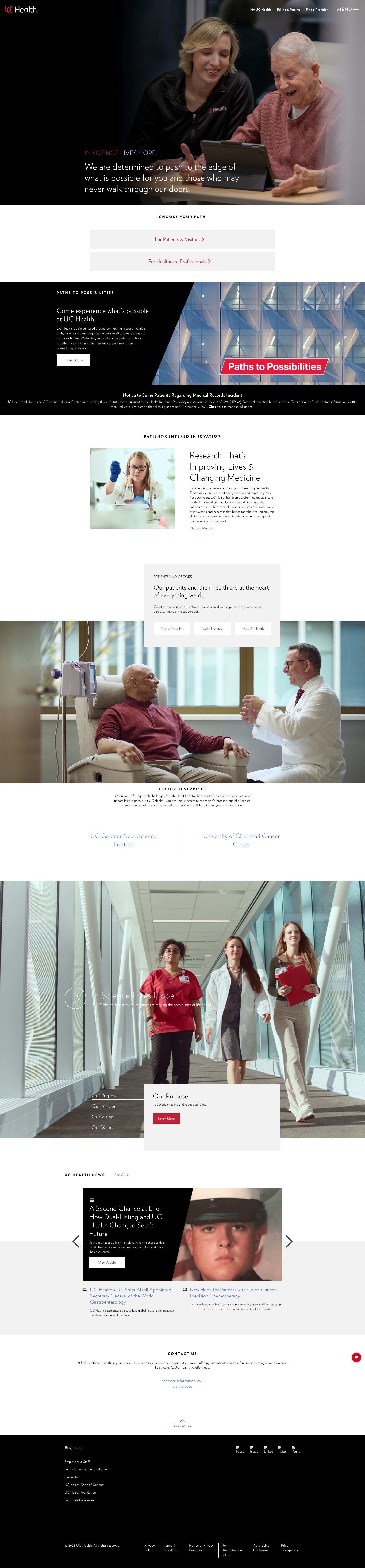Screenshot of uchealth.com