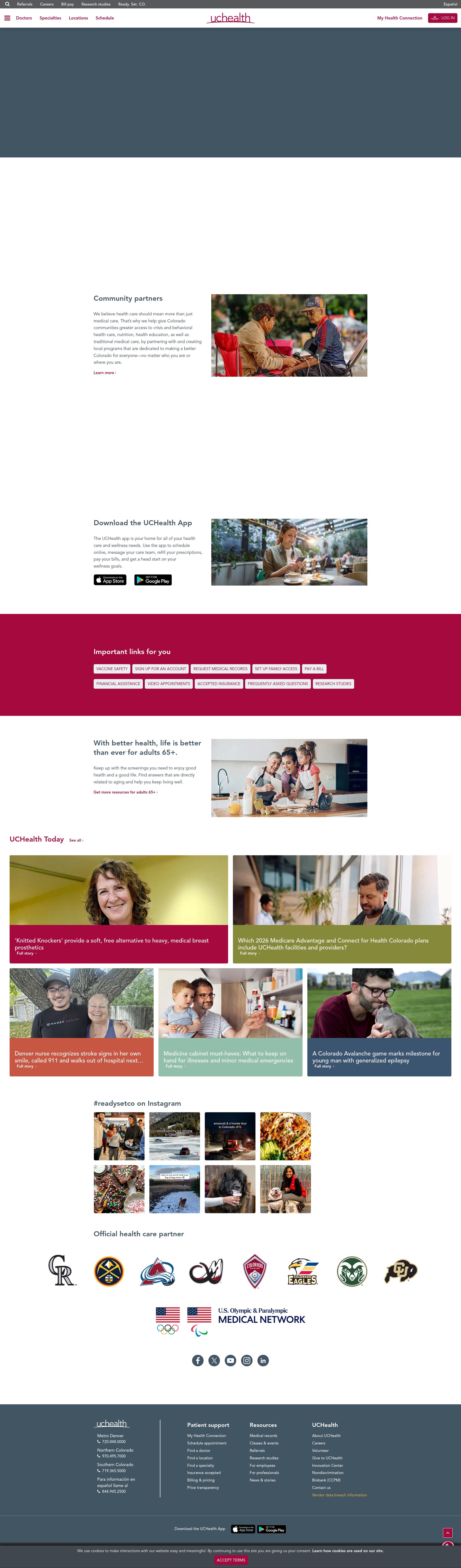 Screenshot of uchealth.org