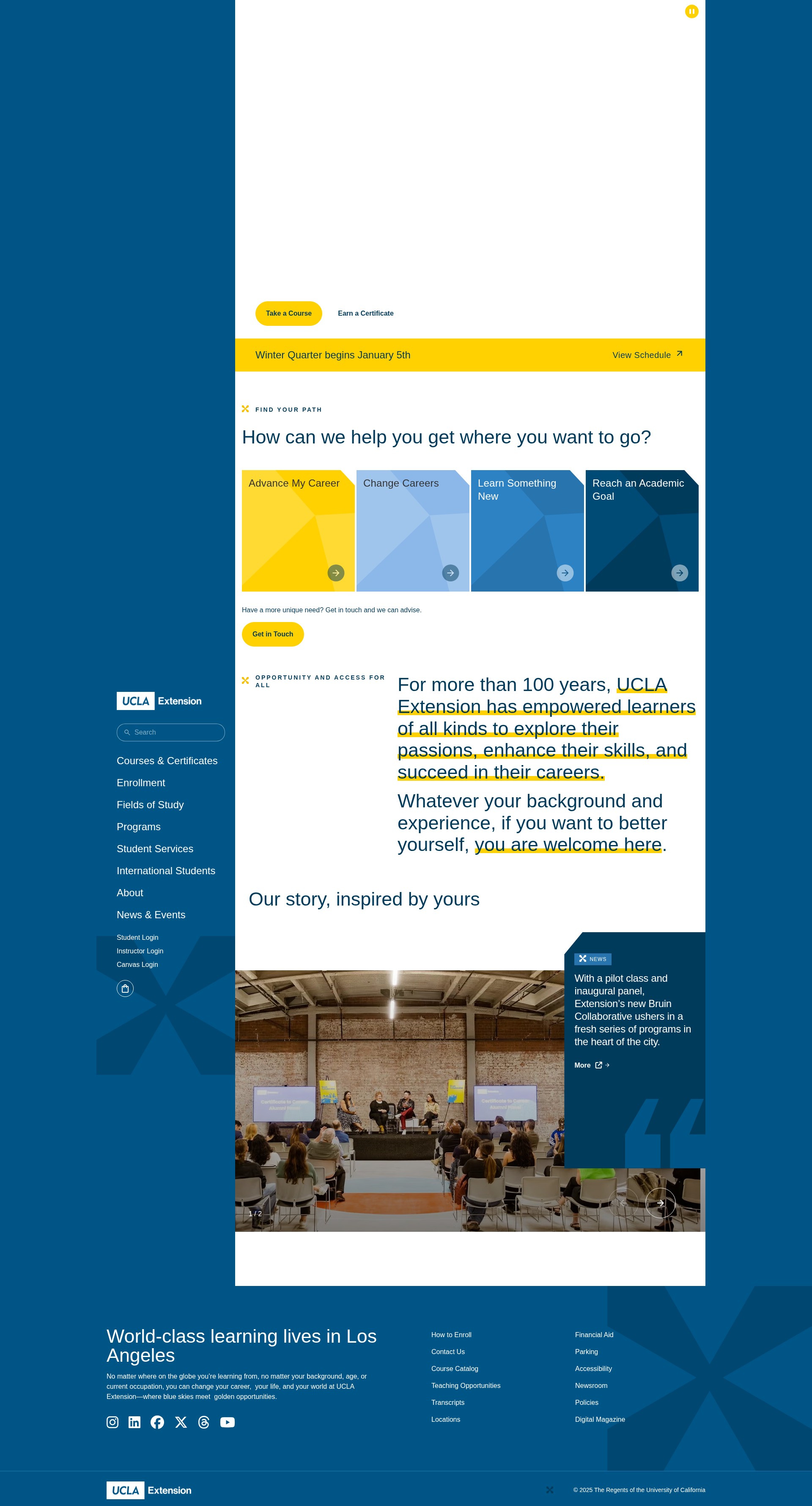 Screenshot of uclaextension.edu