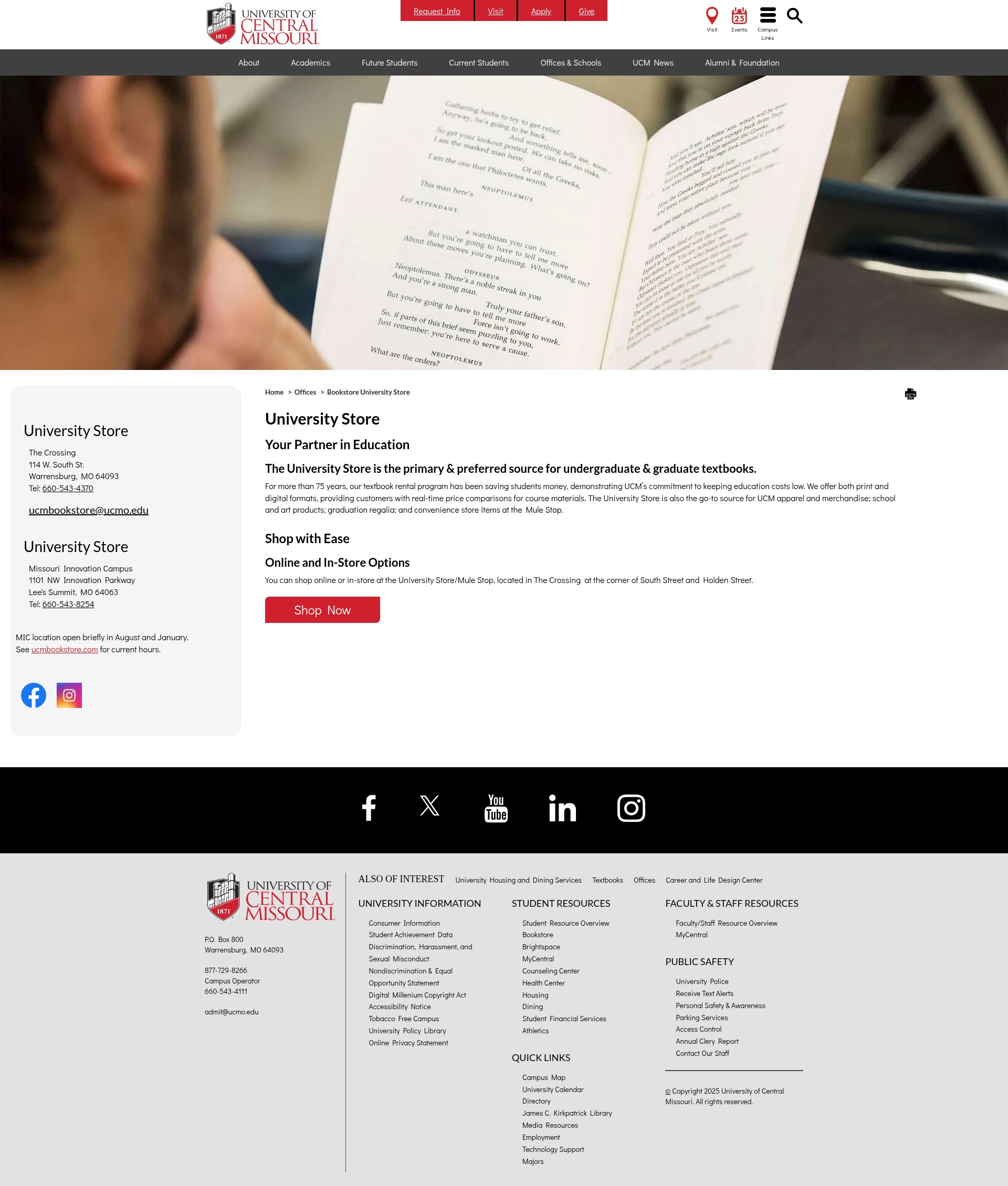 Screenshot of ucmo.edu
