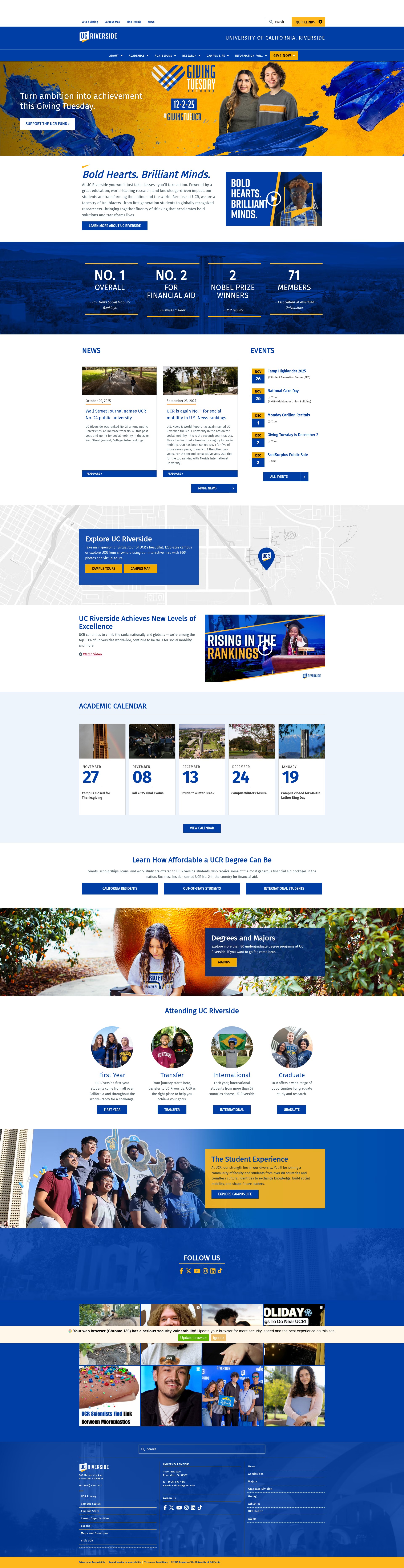 Screenshot of ucr.edu