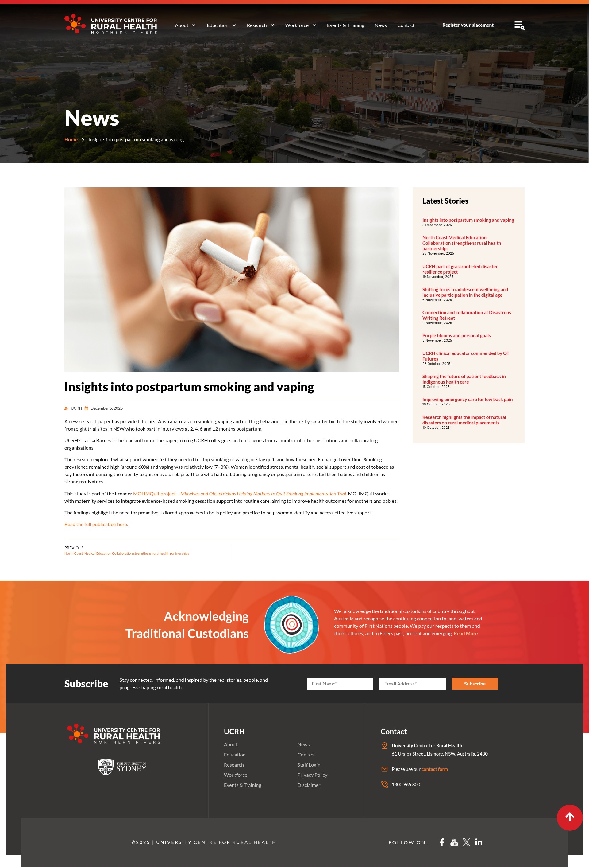 Screenshot of ucrh.edu.au