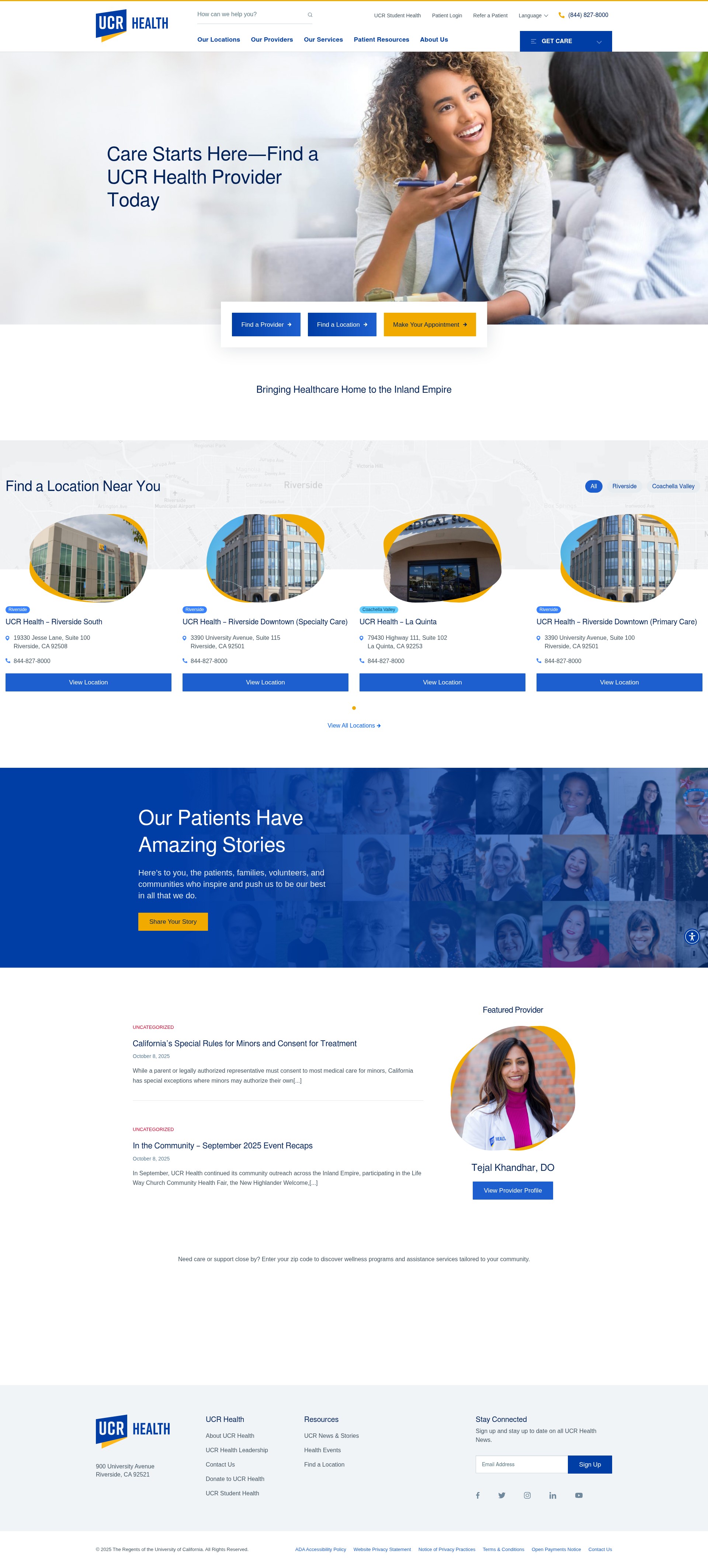 Screenshot of ucrhealth.org