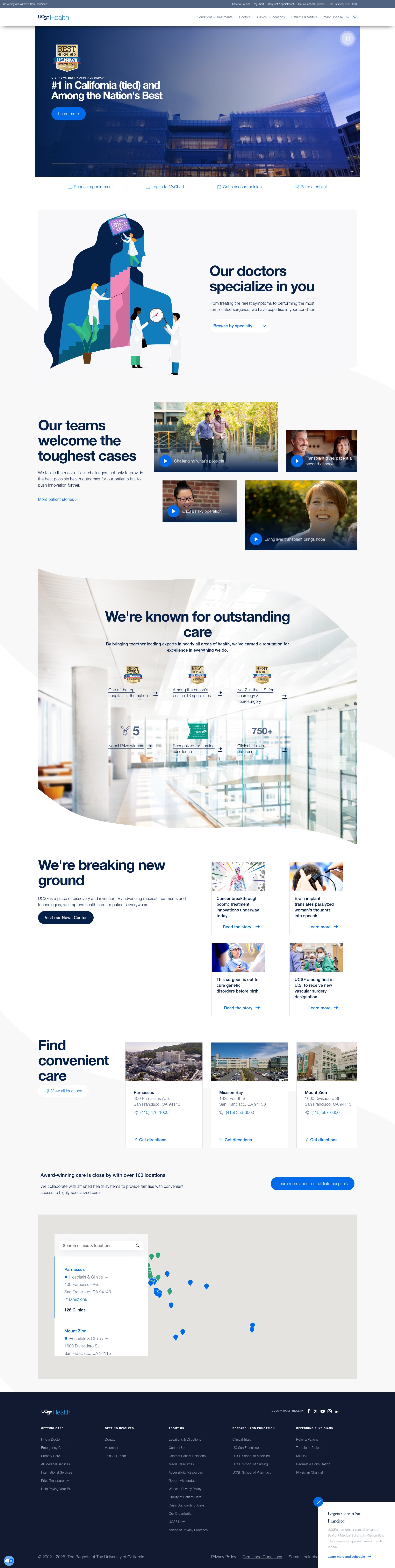 Screenshot of ucsfhealth.org