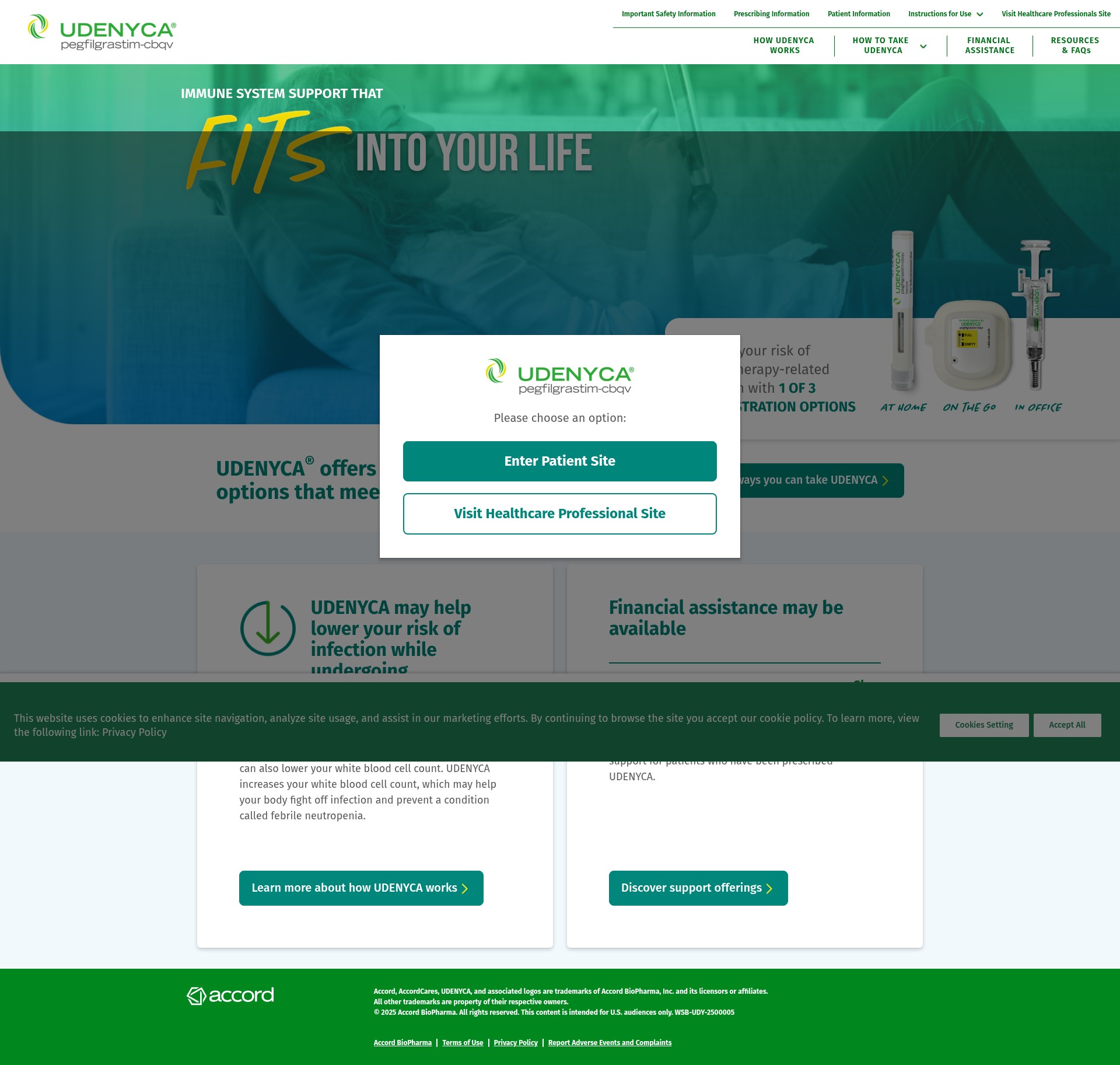 Screenshot of udenyca.com