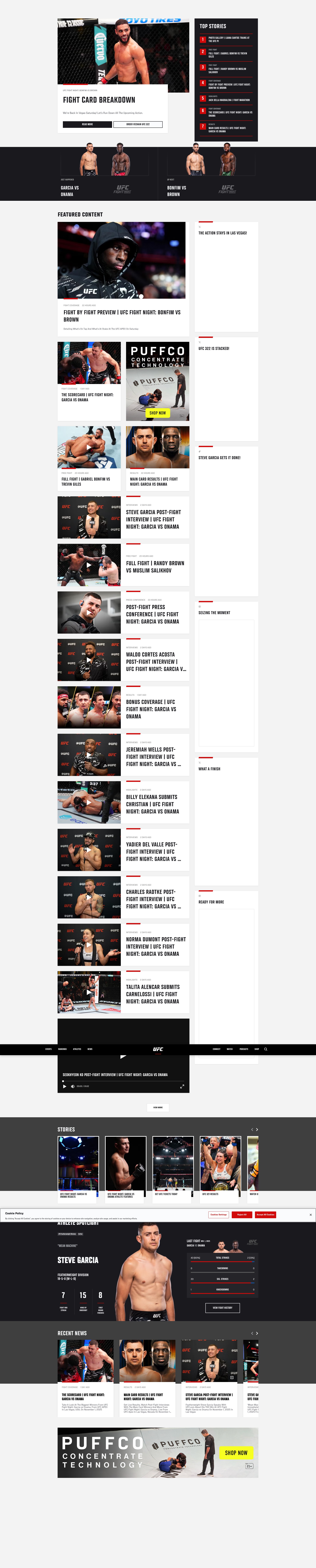 Screenshot of ufc.com