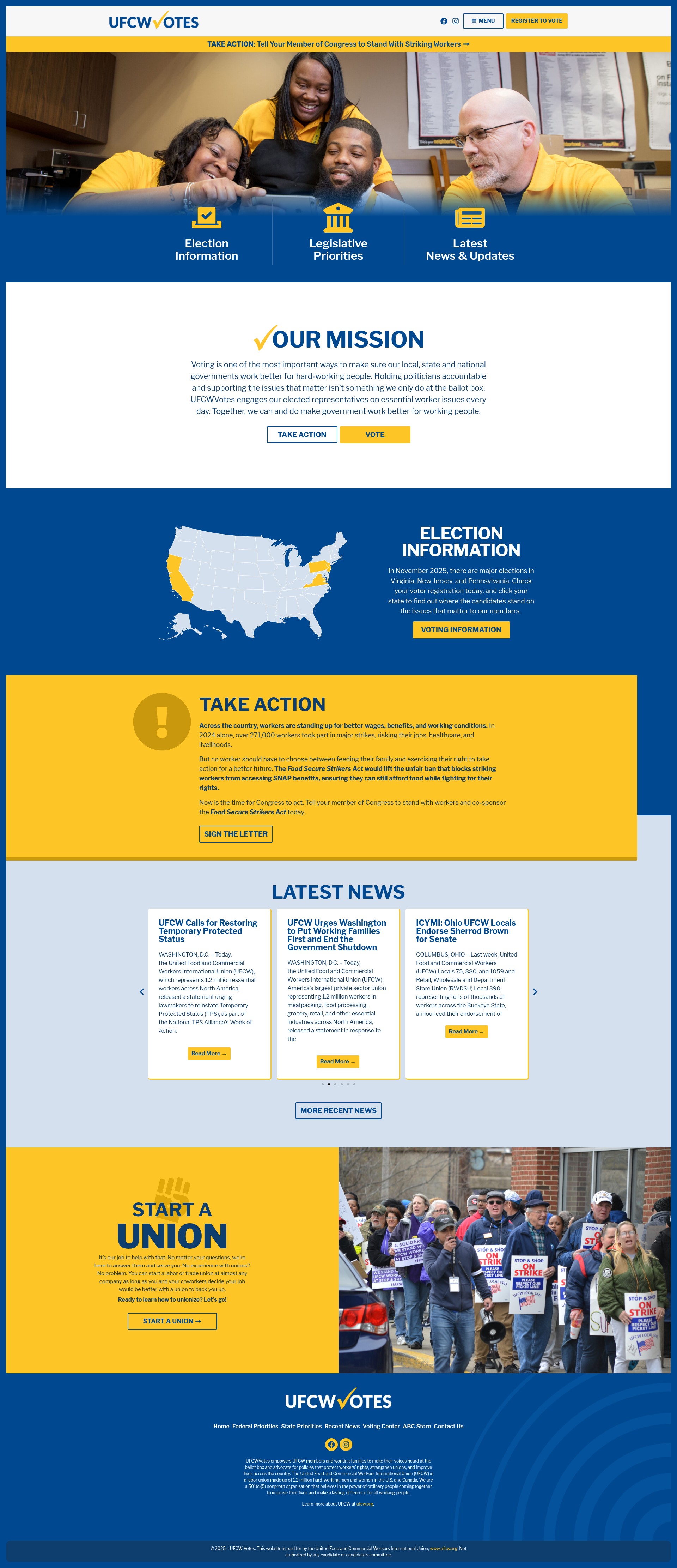 Screenshot of ufcwvotes.org