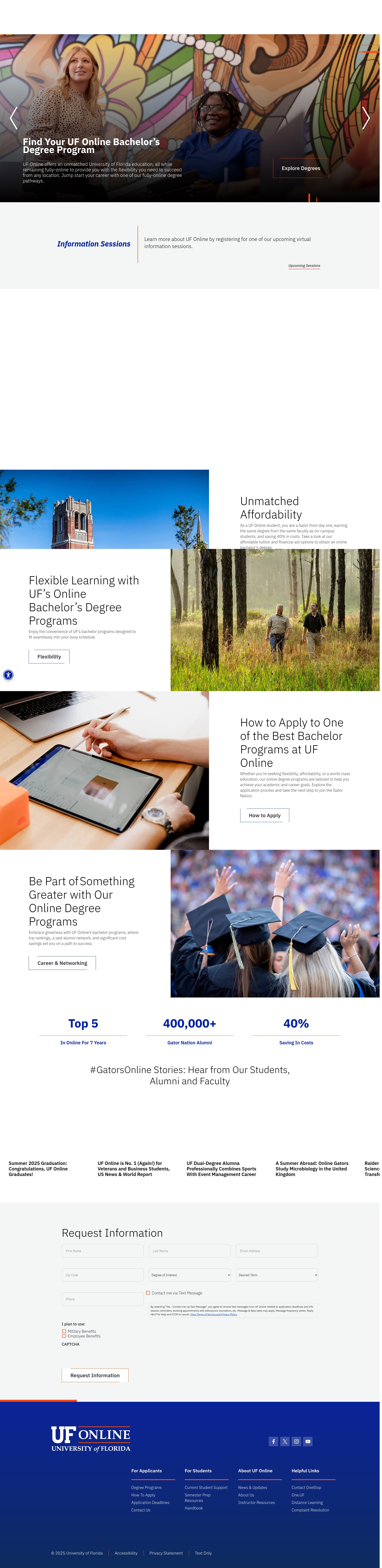 Screenshot of ufonline.ufl.edu