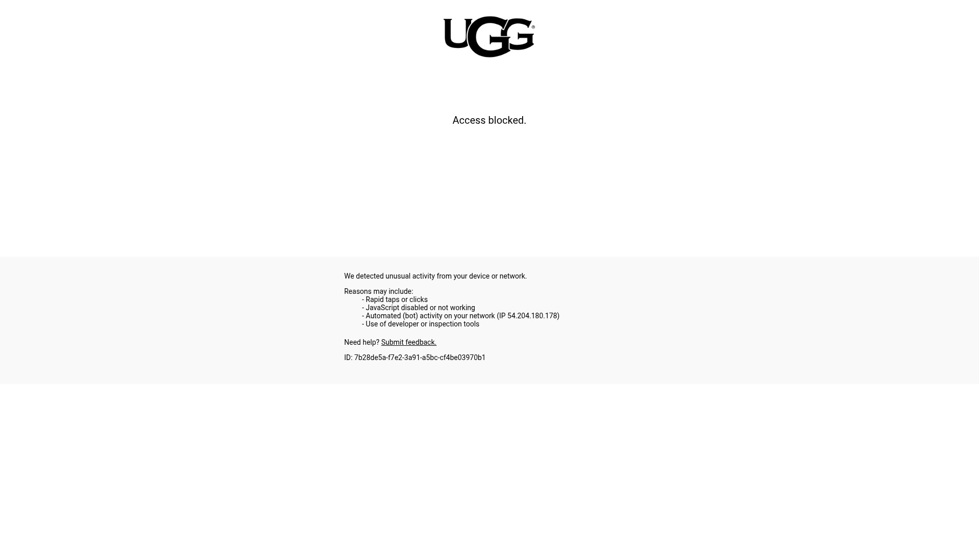 Screenshot of ugg.com