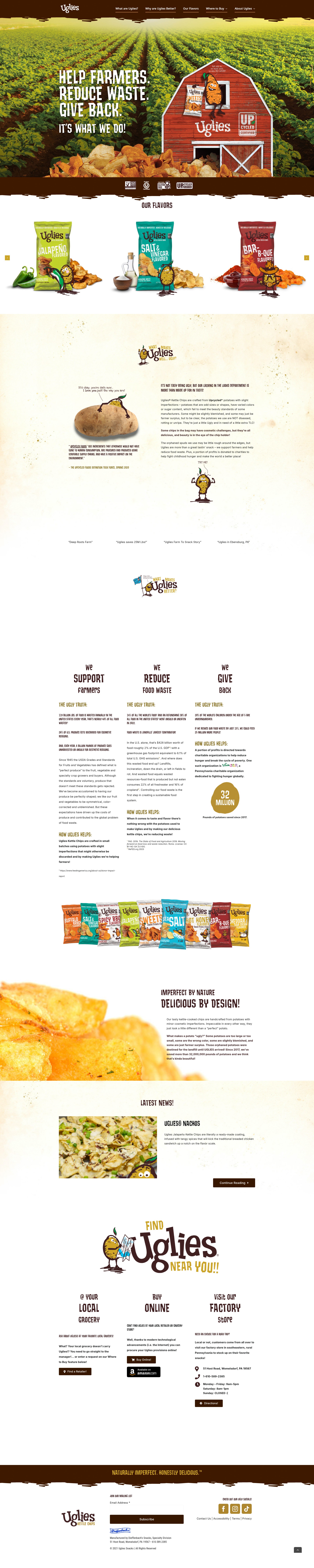 Screenshot of ugliessnacks.com