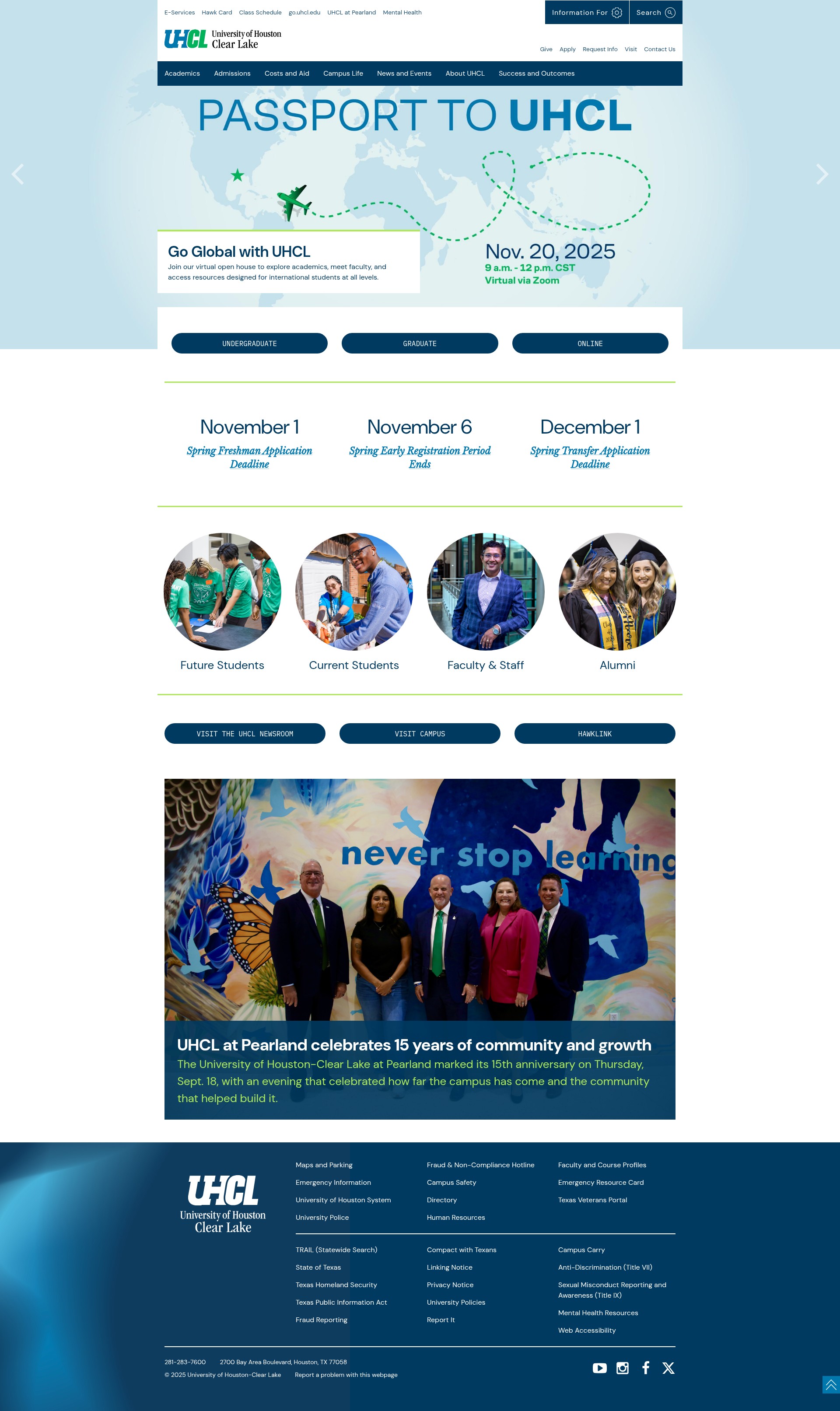 Screenshot of uhcl.edu
