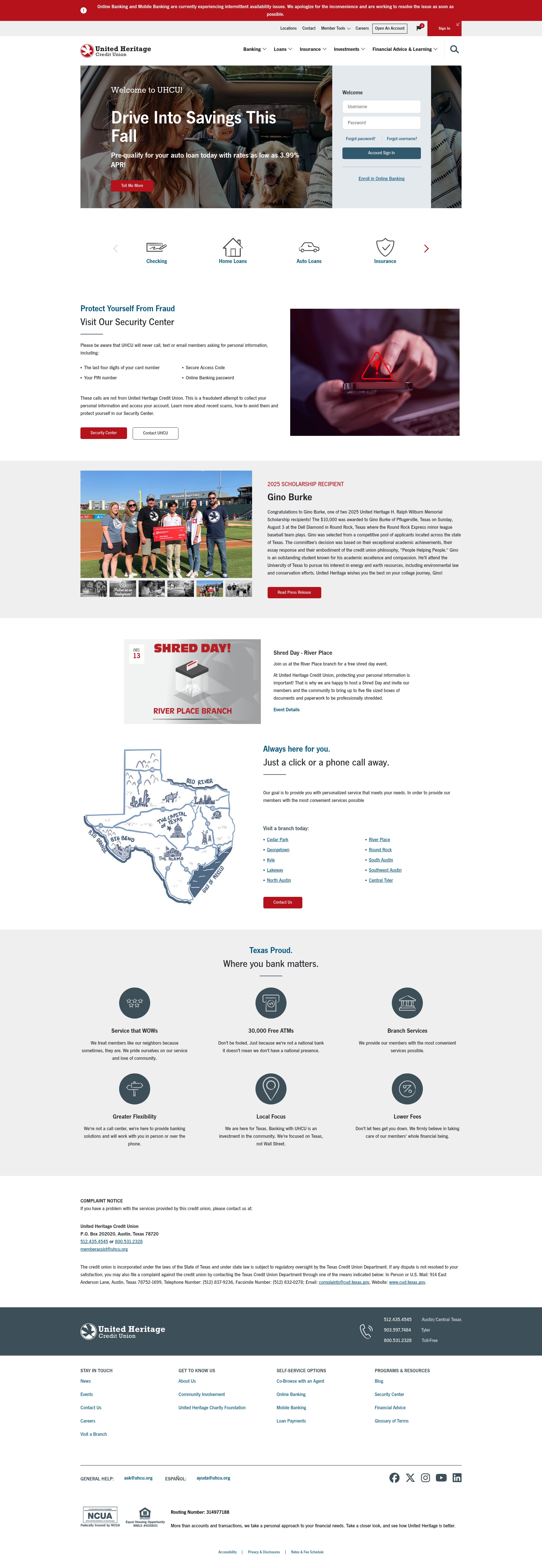 Screenshot of uhcu.org