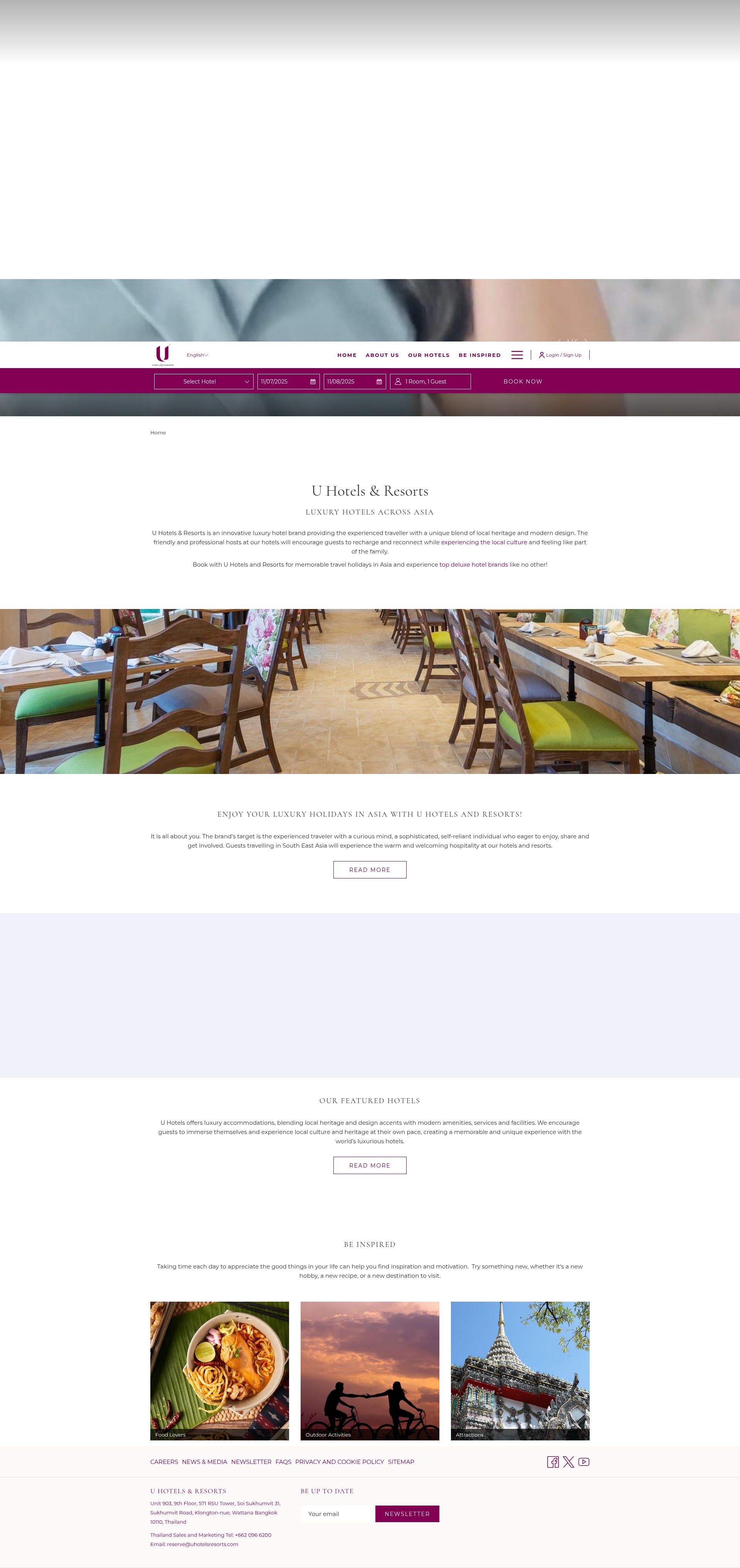 Screenshot of uhotelsresorts.com
