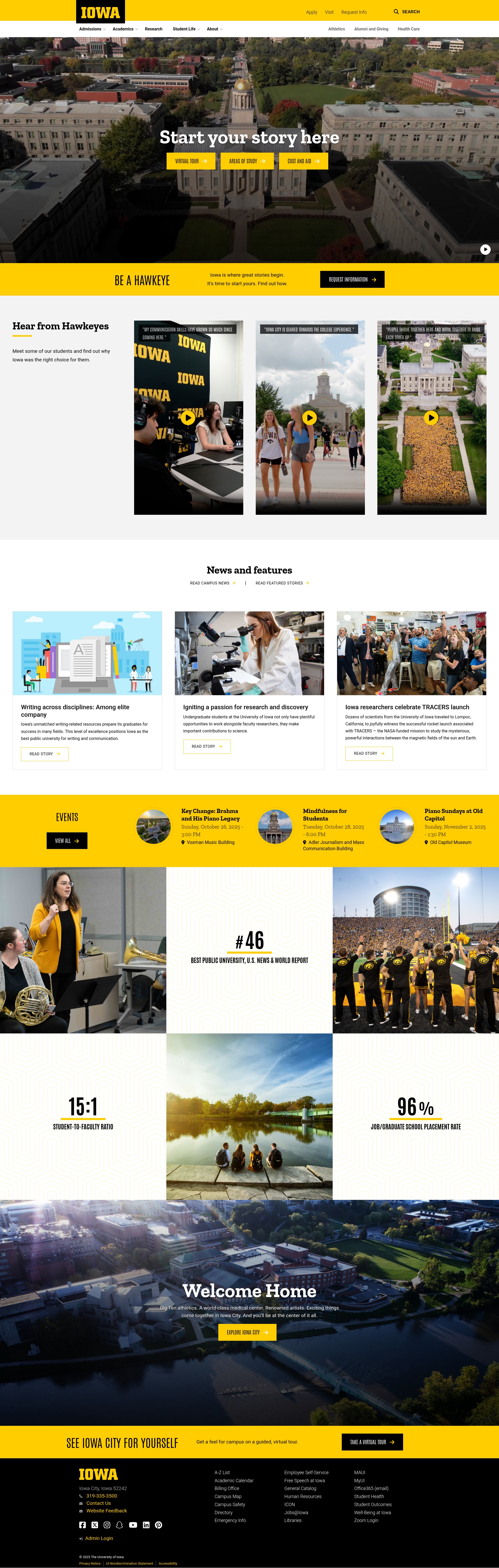 Screenshot of uiowa.edu