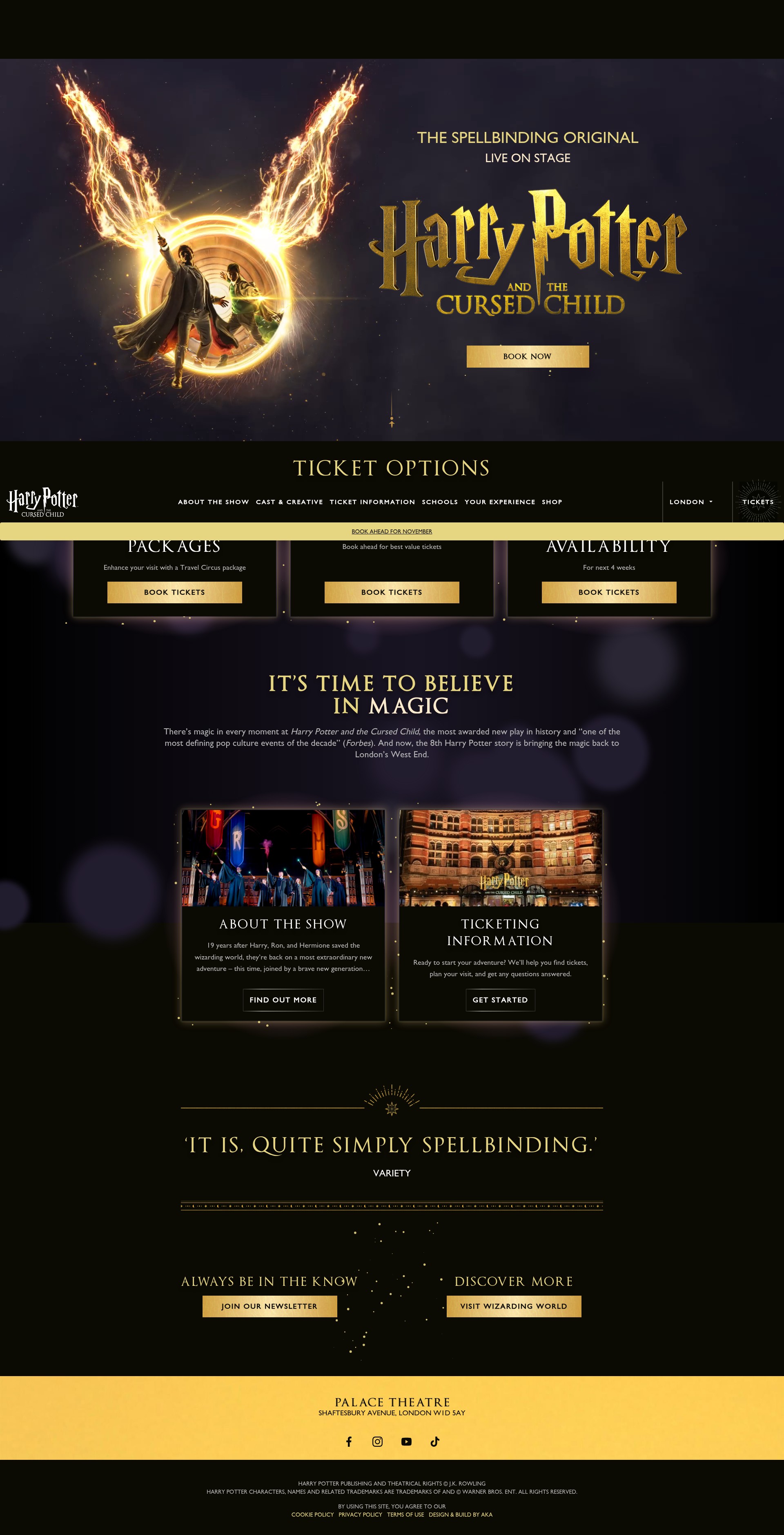 Screenshot of uk.harrypottertheplay.com