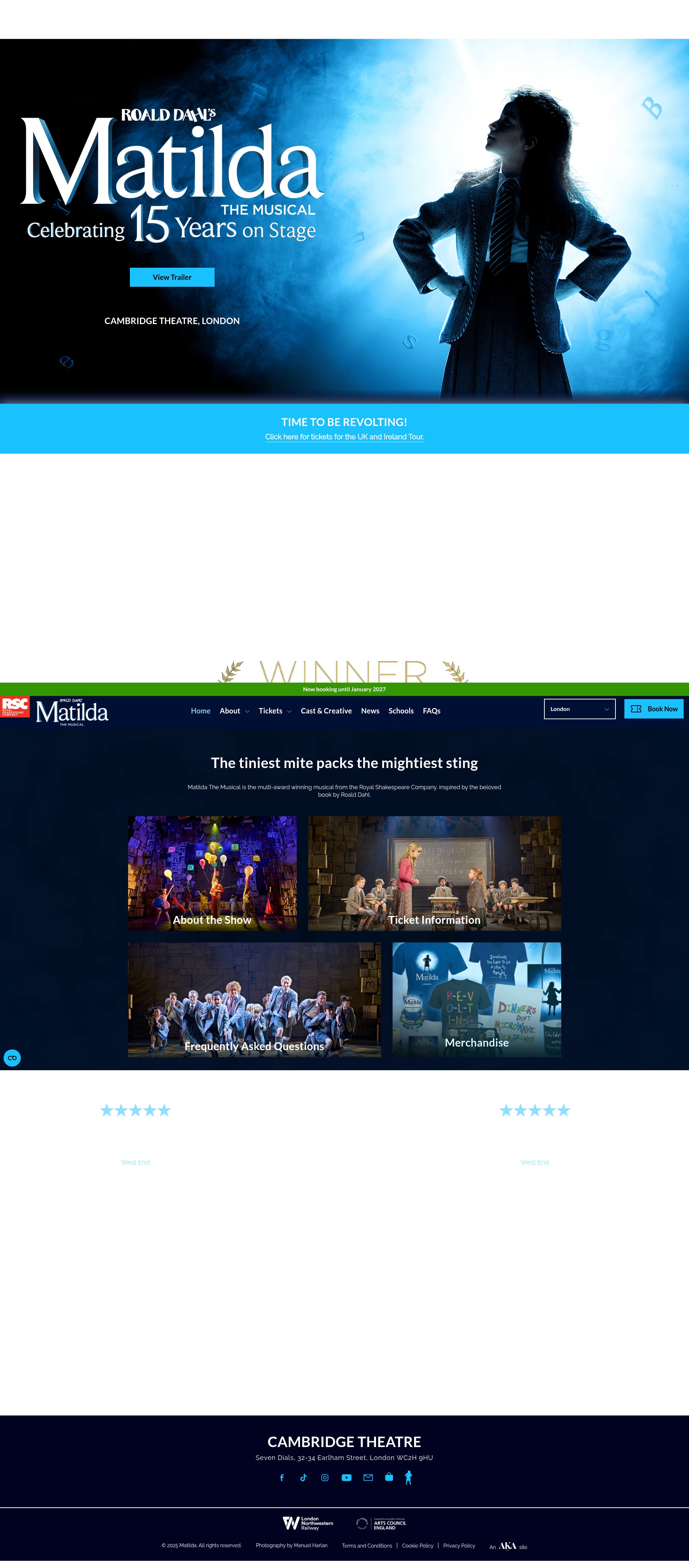 Screenshot of uk.matildathemusical.com