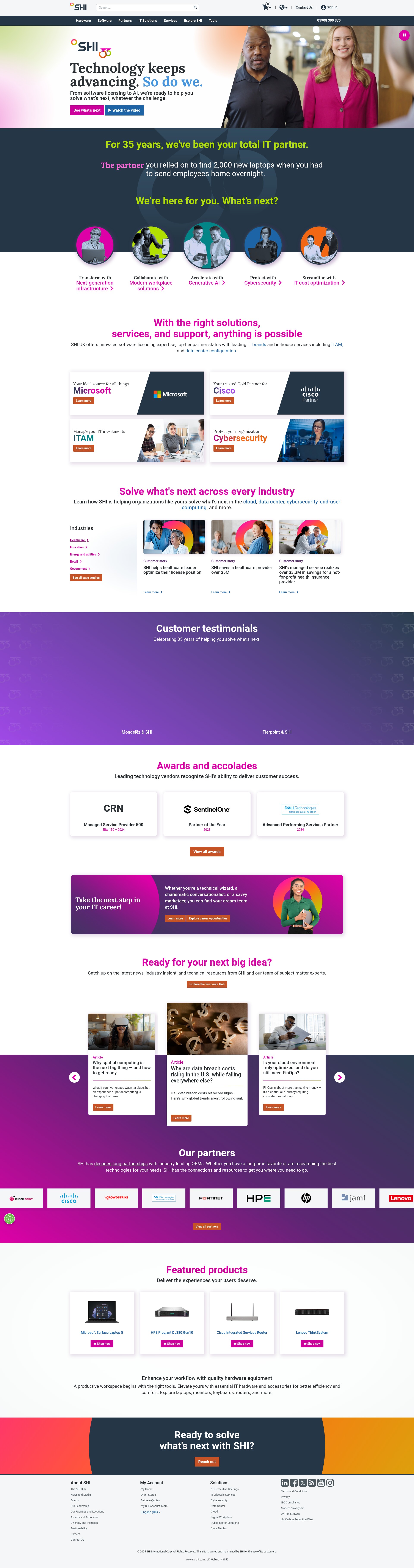Screenshot of uk.shi.com