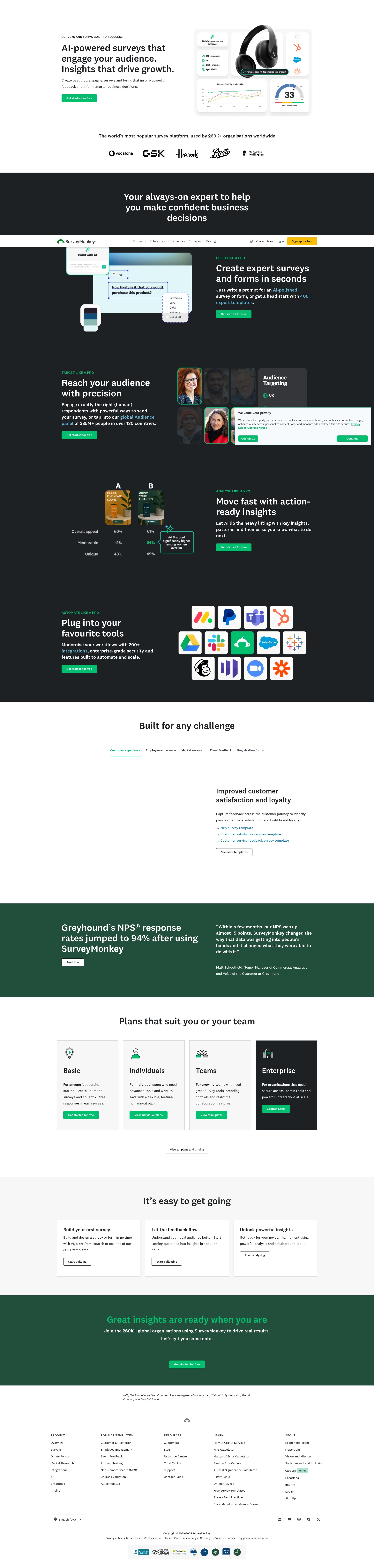 Screenshot of uk.surveymonkey.com