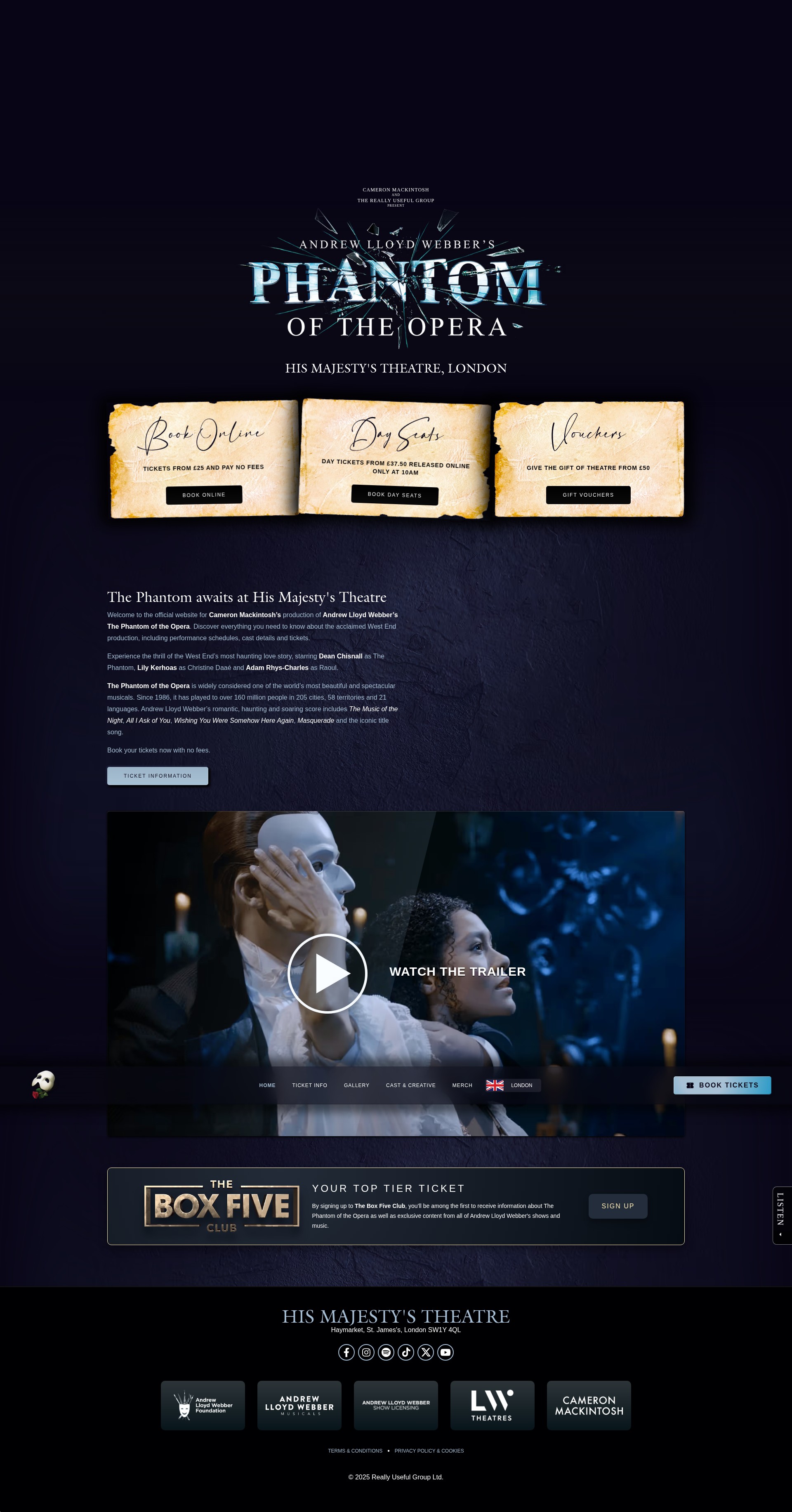 Screenshot of uk.thephantomoftheopera.com