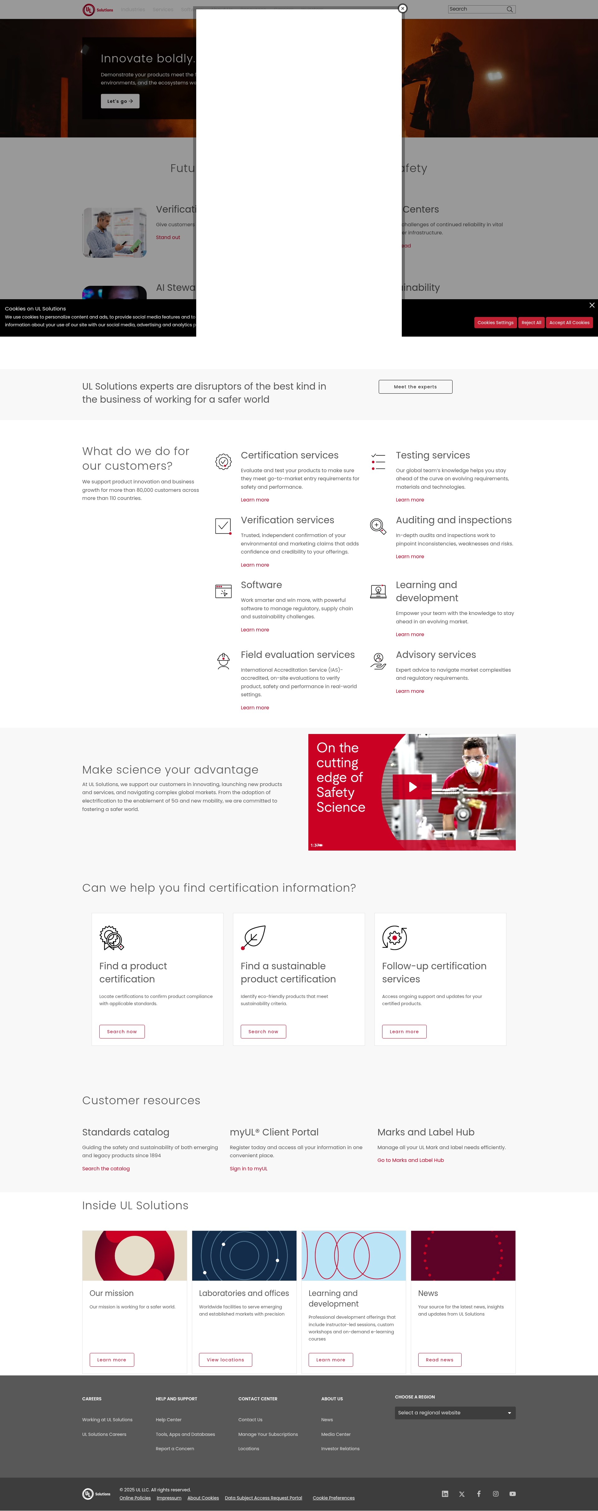 Screenshot of ul.com
