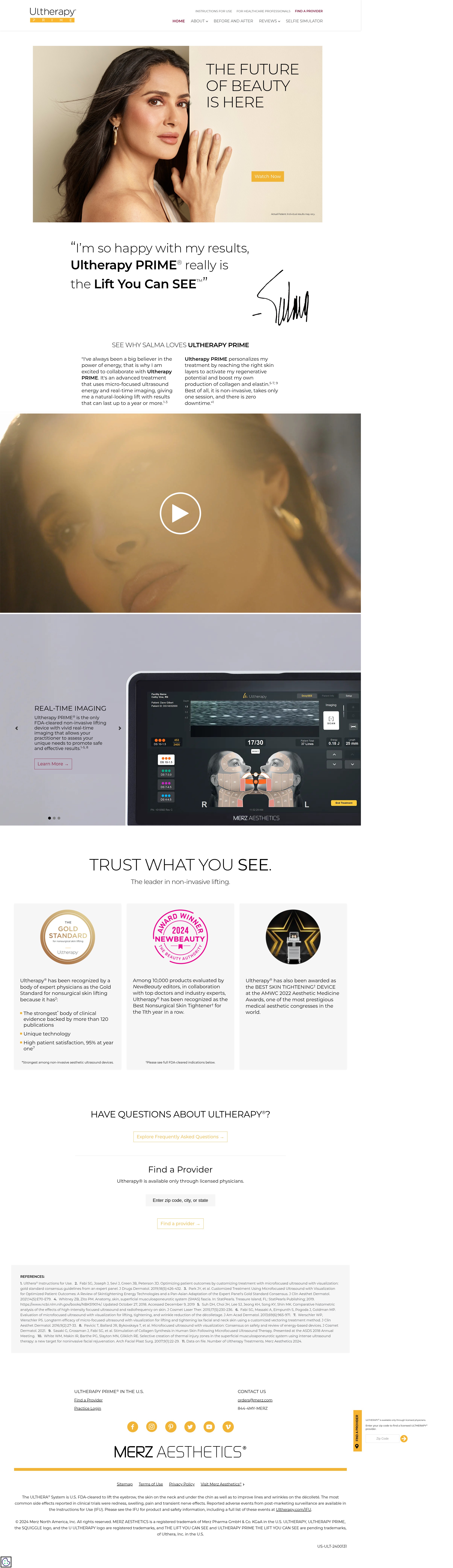 Screenshot of ultherapy.com