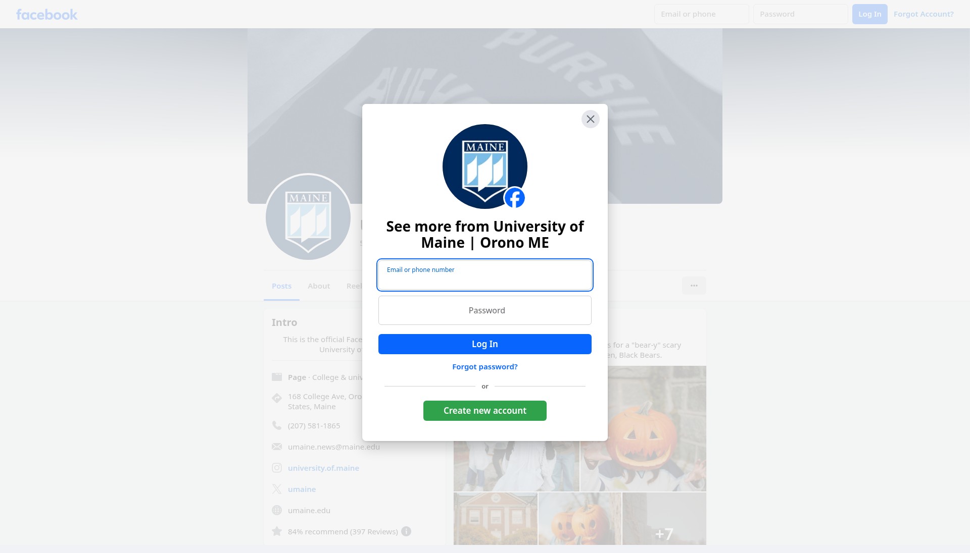 Screenshot of umaine.edu