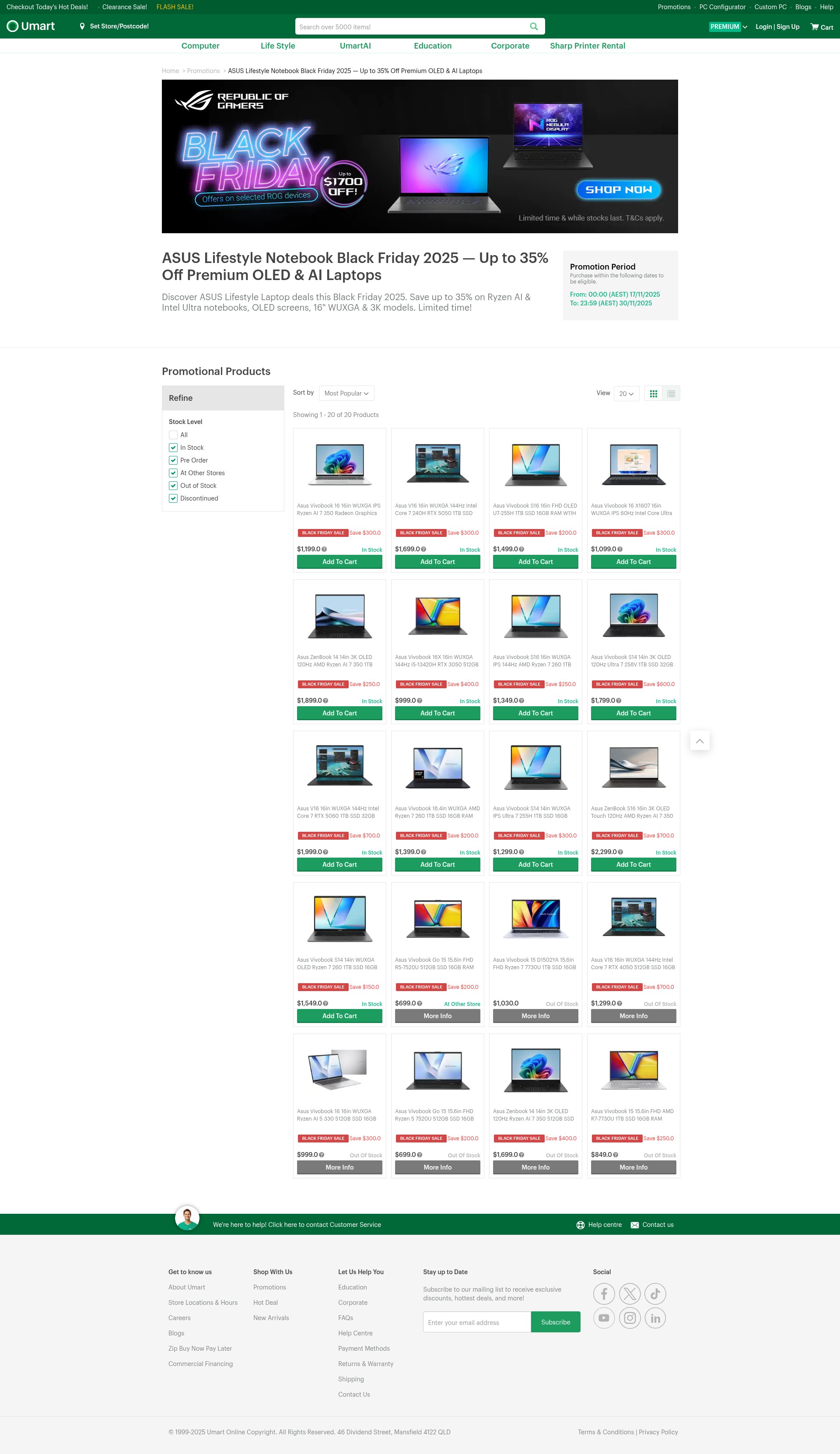 Screenshot of umart.com.au