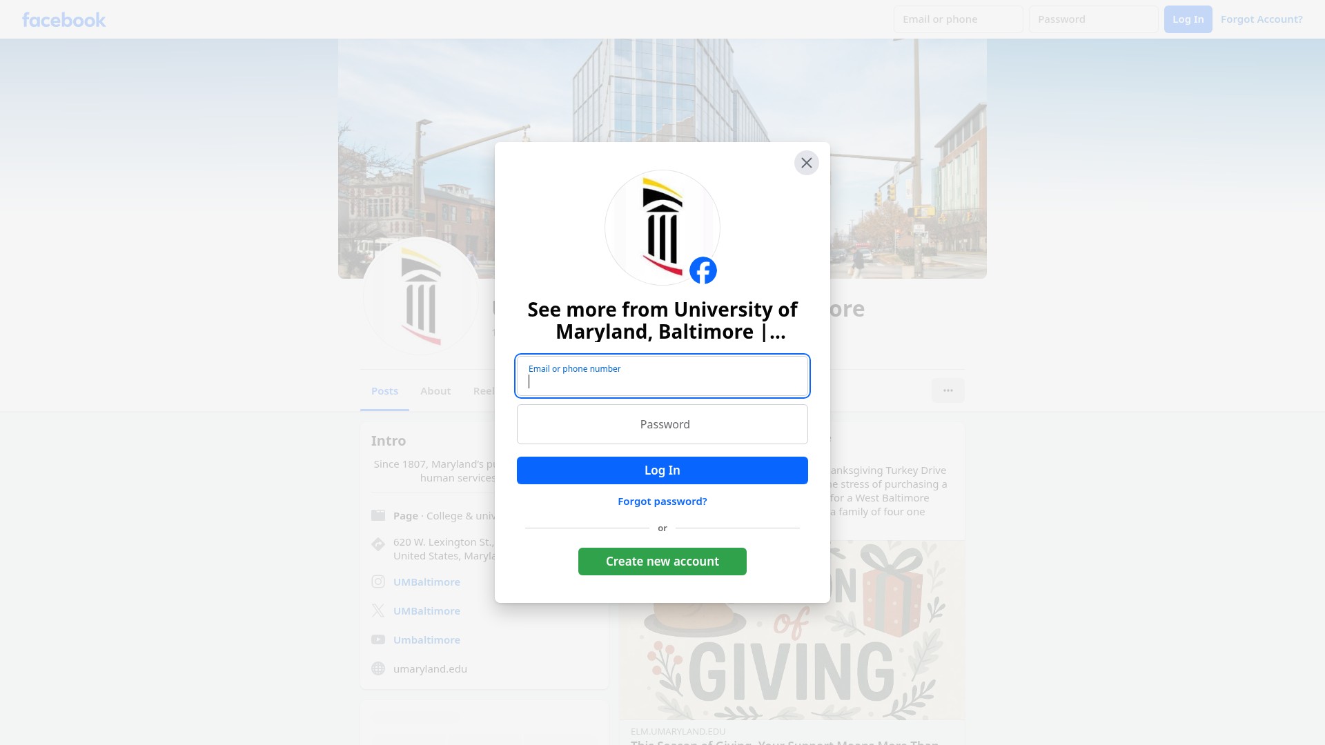Screenshot of umaryland.edu