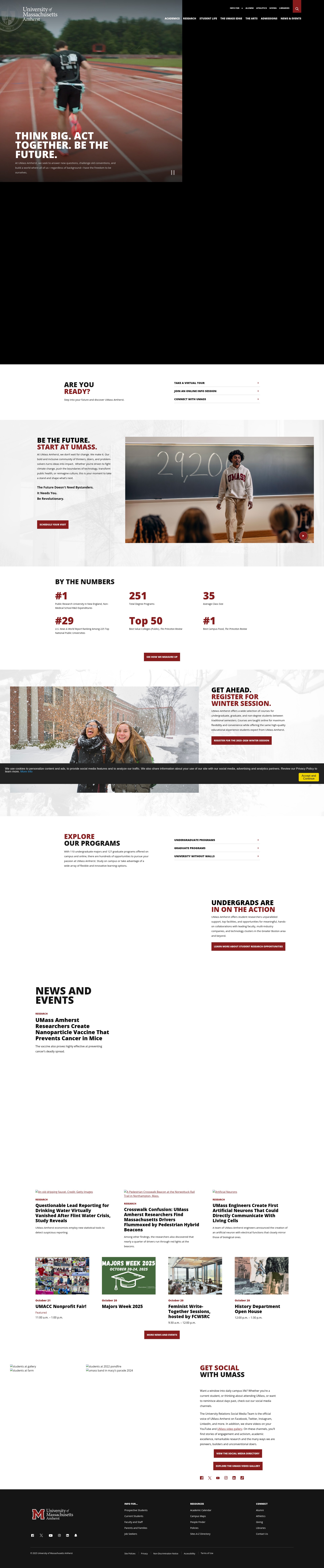 Screenshot of umass.edu