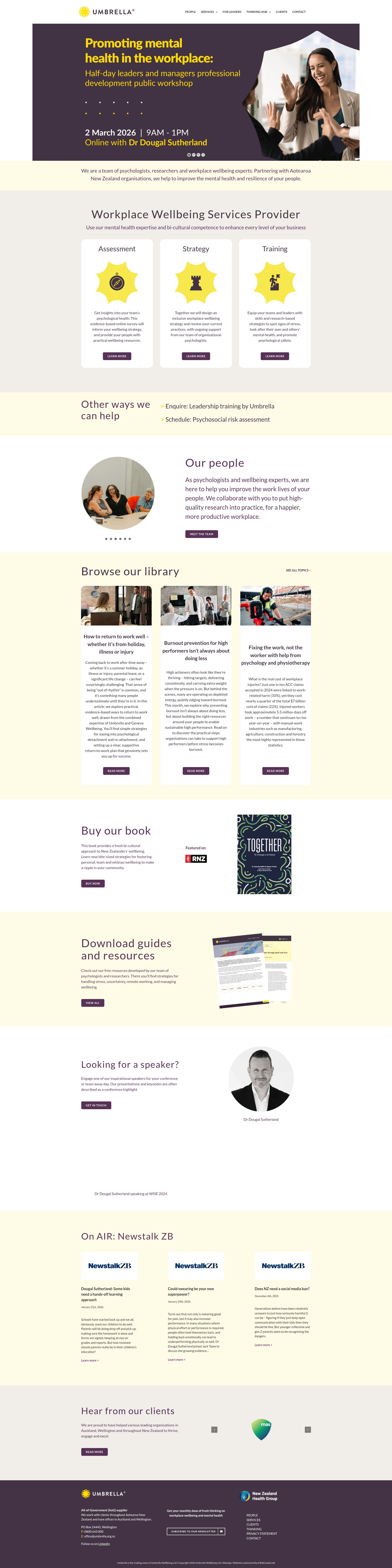 Screenshot of umbrella.org.nz