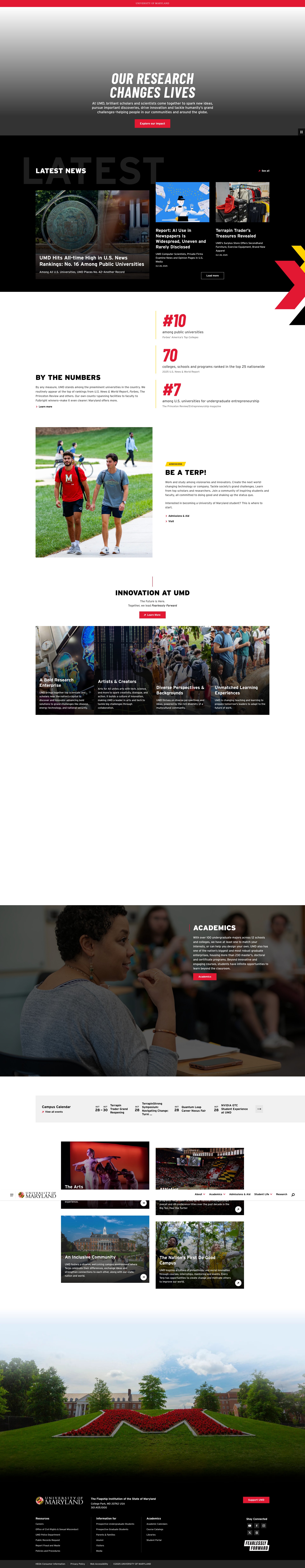 Screenshot of umd.edu
