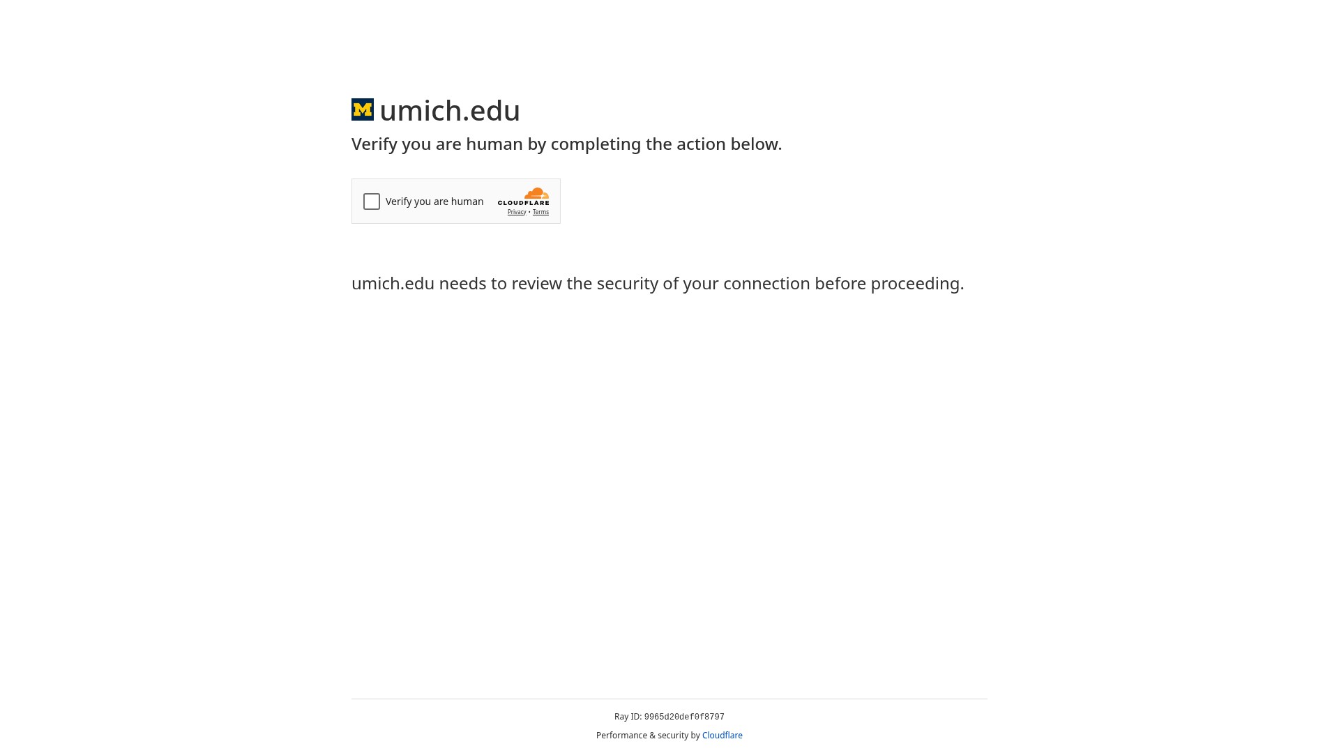 Screenshot of umich.edu