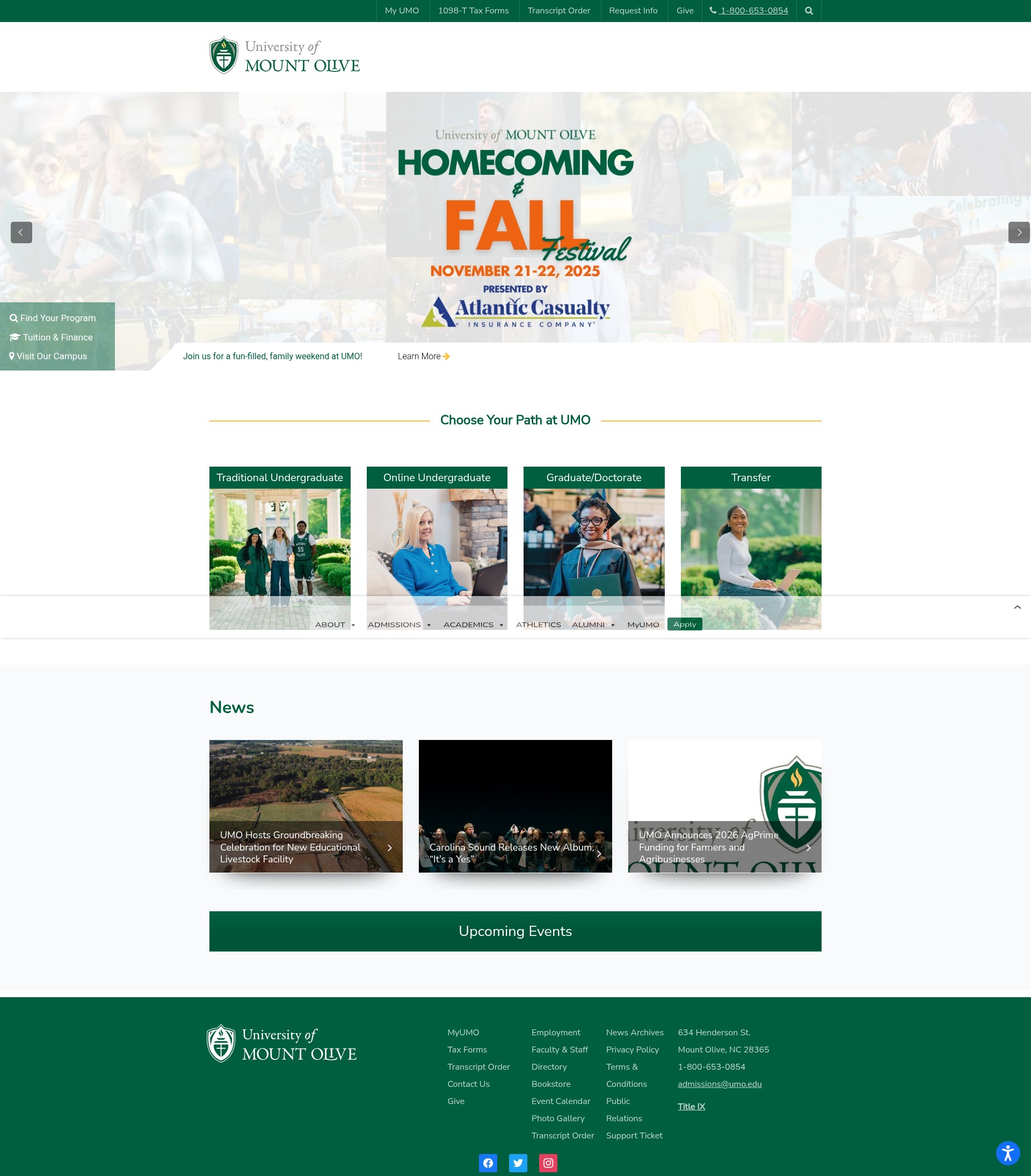 Screenshot of umo.edu