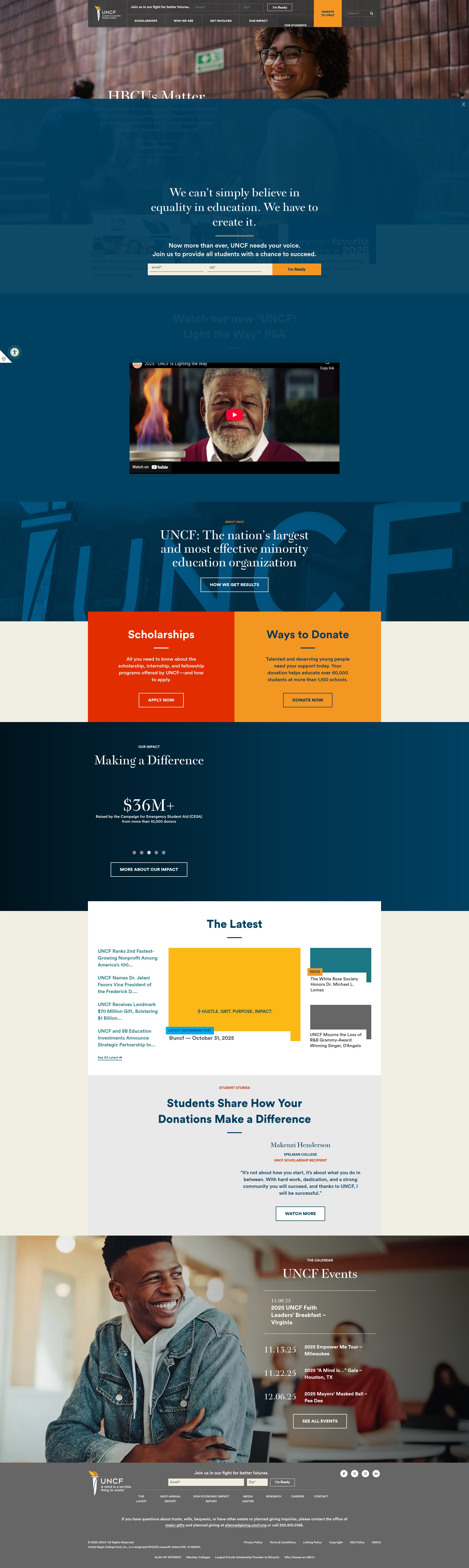 Screenshot of uncf.org