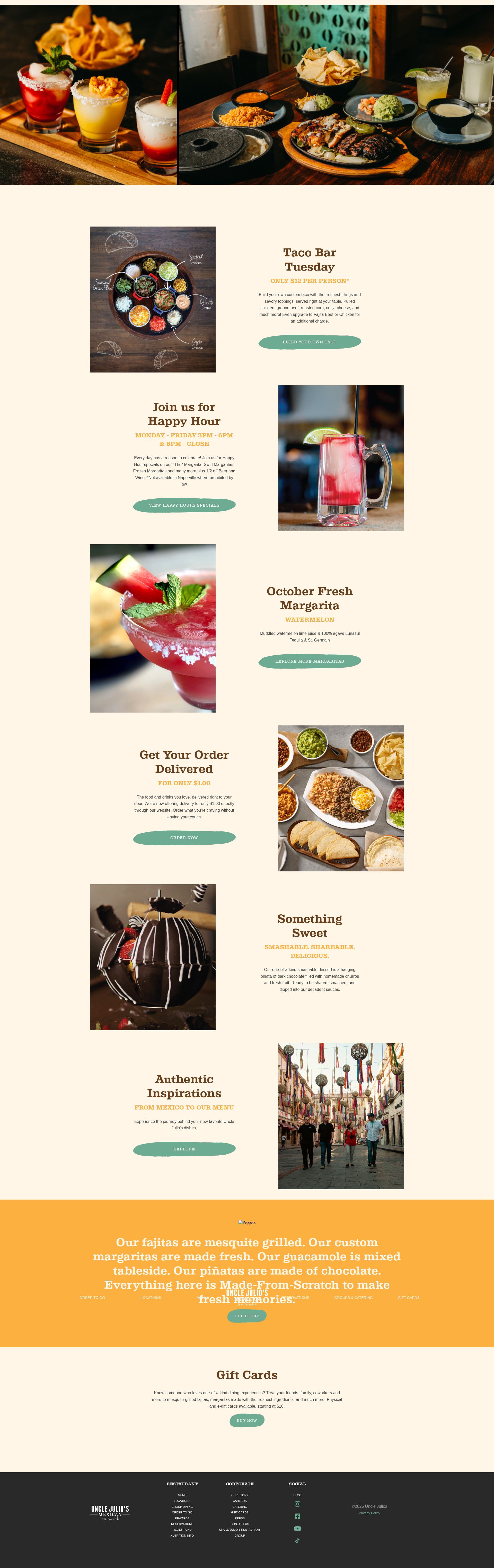 Screenshot of unclejulios.com