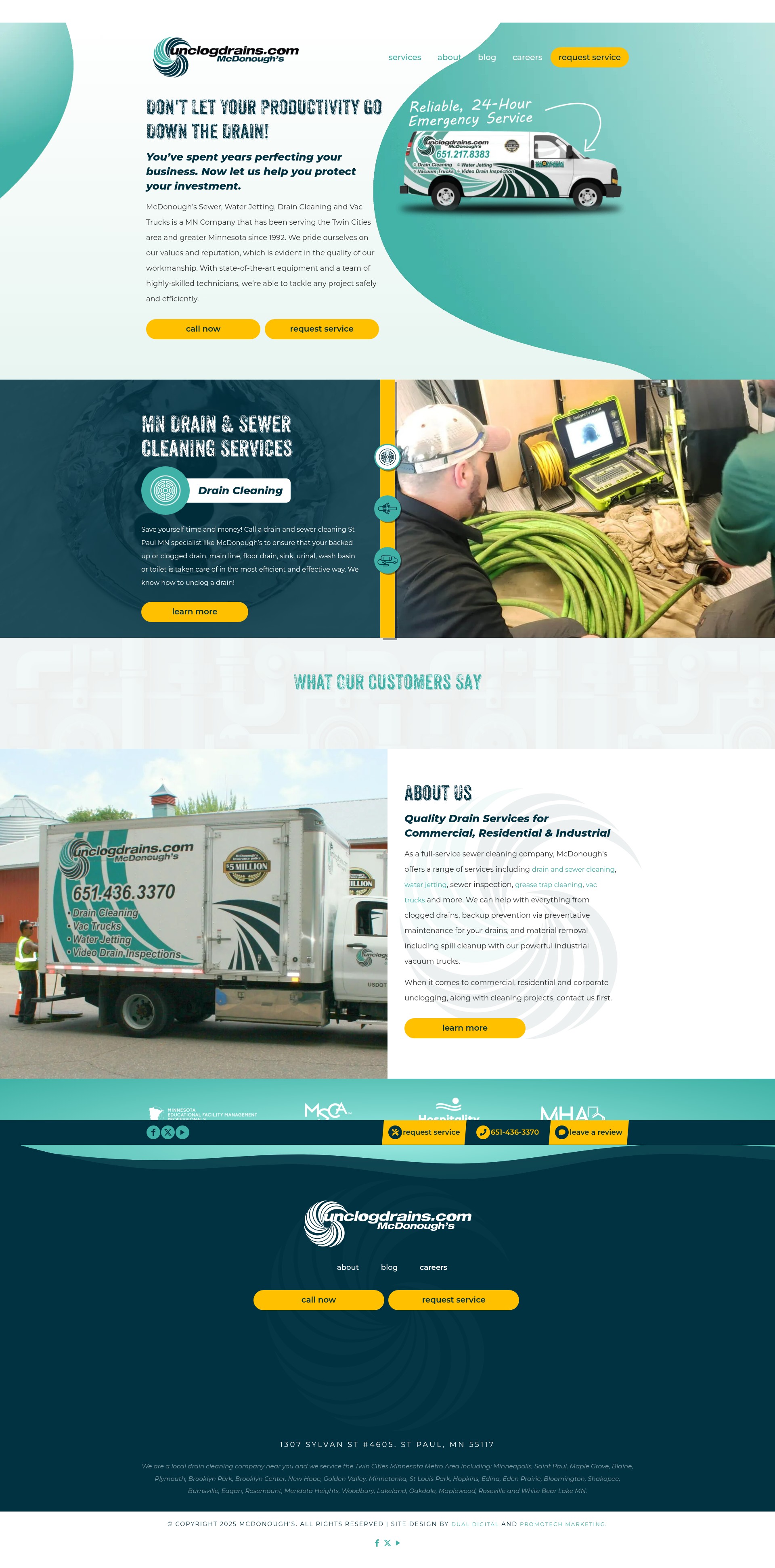 Screenshot of unclogdrains.com