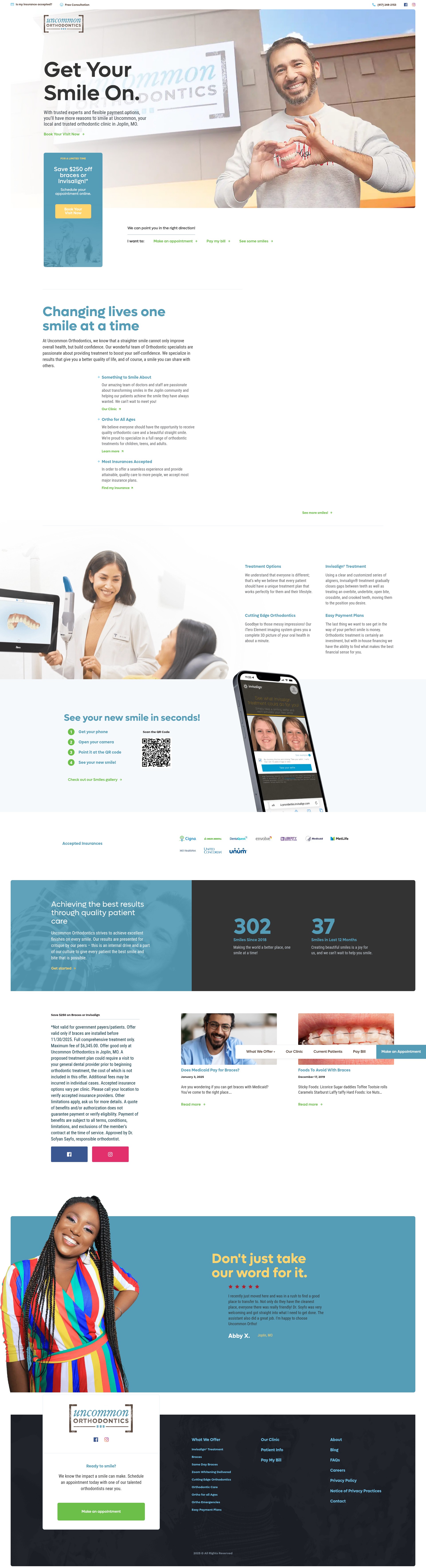 Screenshot of uncommonortho.com