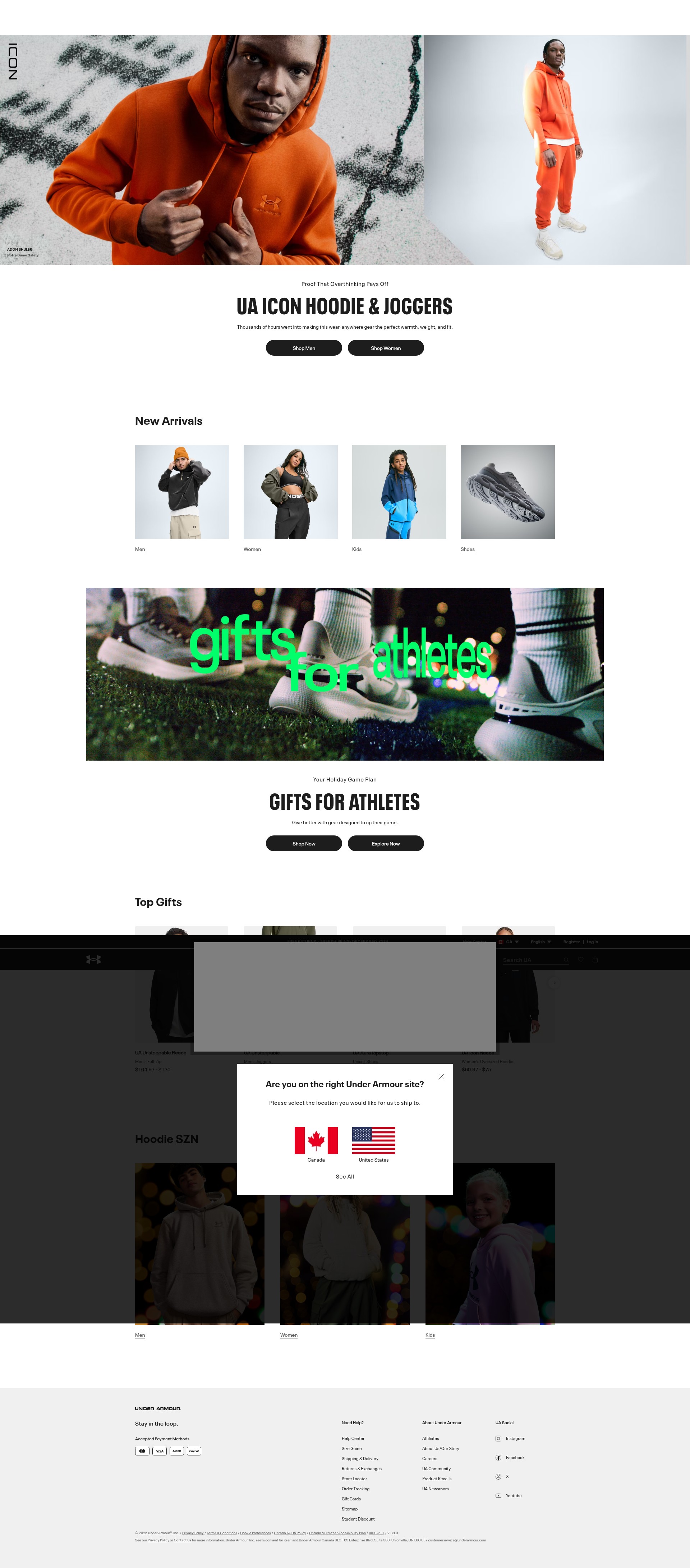 Screenshot of underarmour.ca