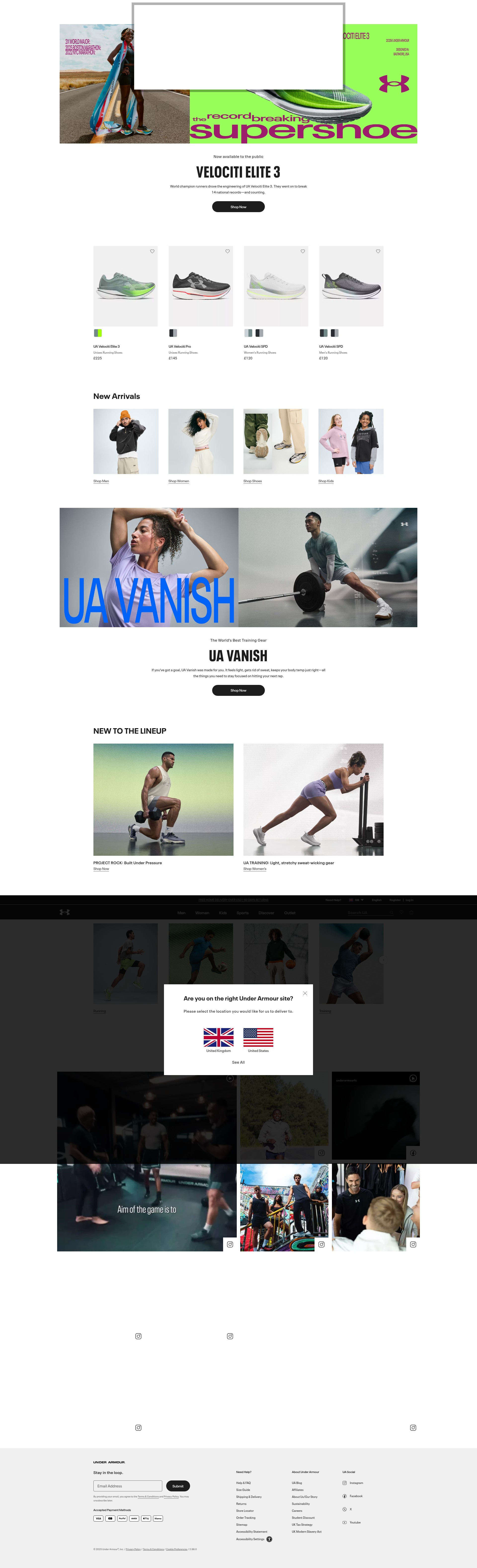 Screenshot of underarmour.co.uk