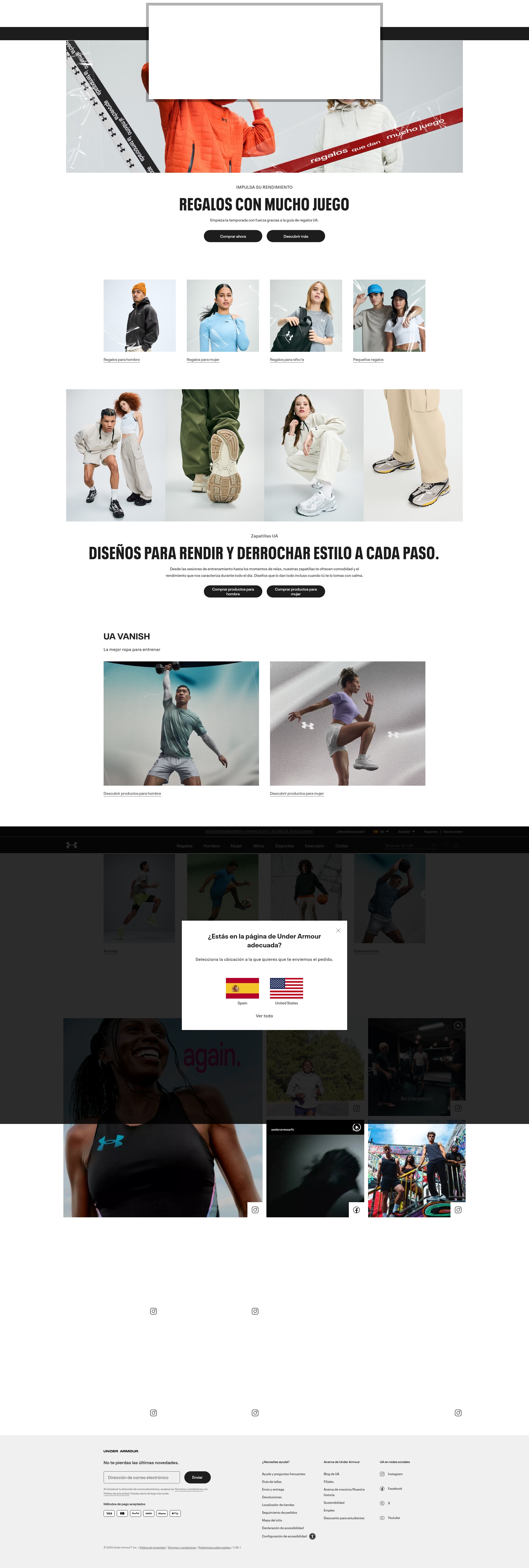 Screenshot of underarmour.es