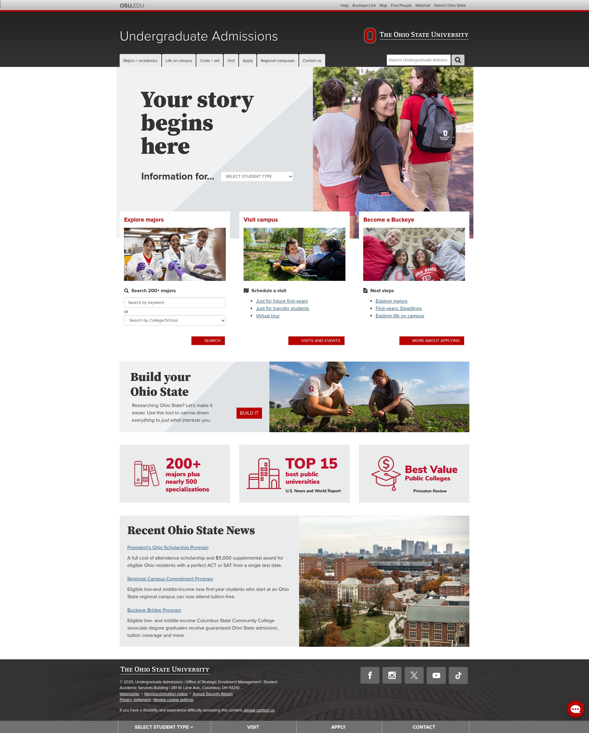 Screenshot of undergrad.osu.edu