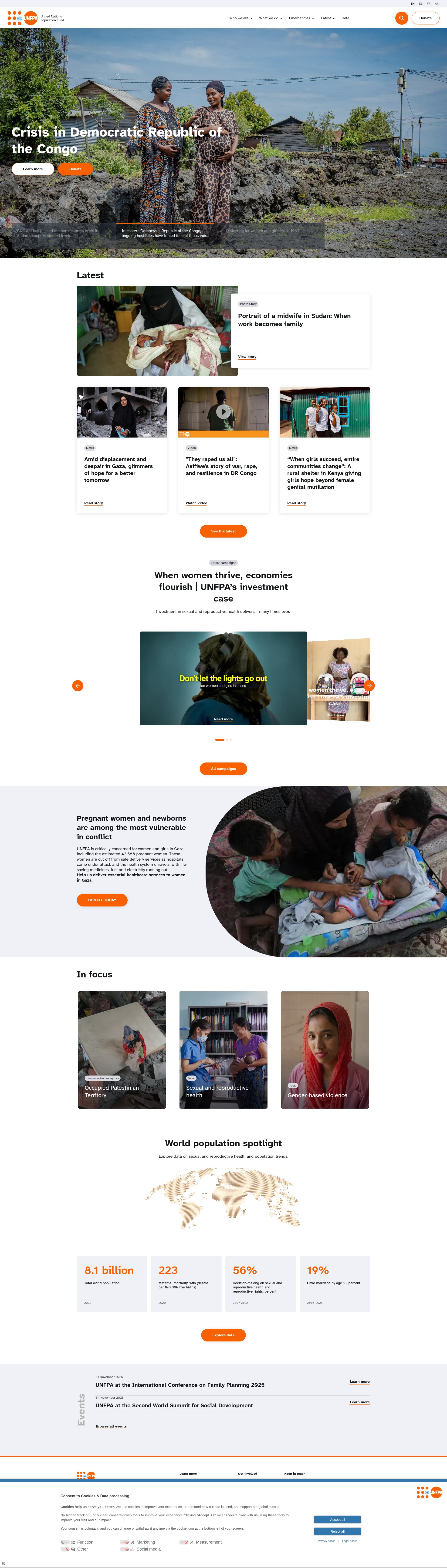 Screenshot of unfpa.org