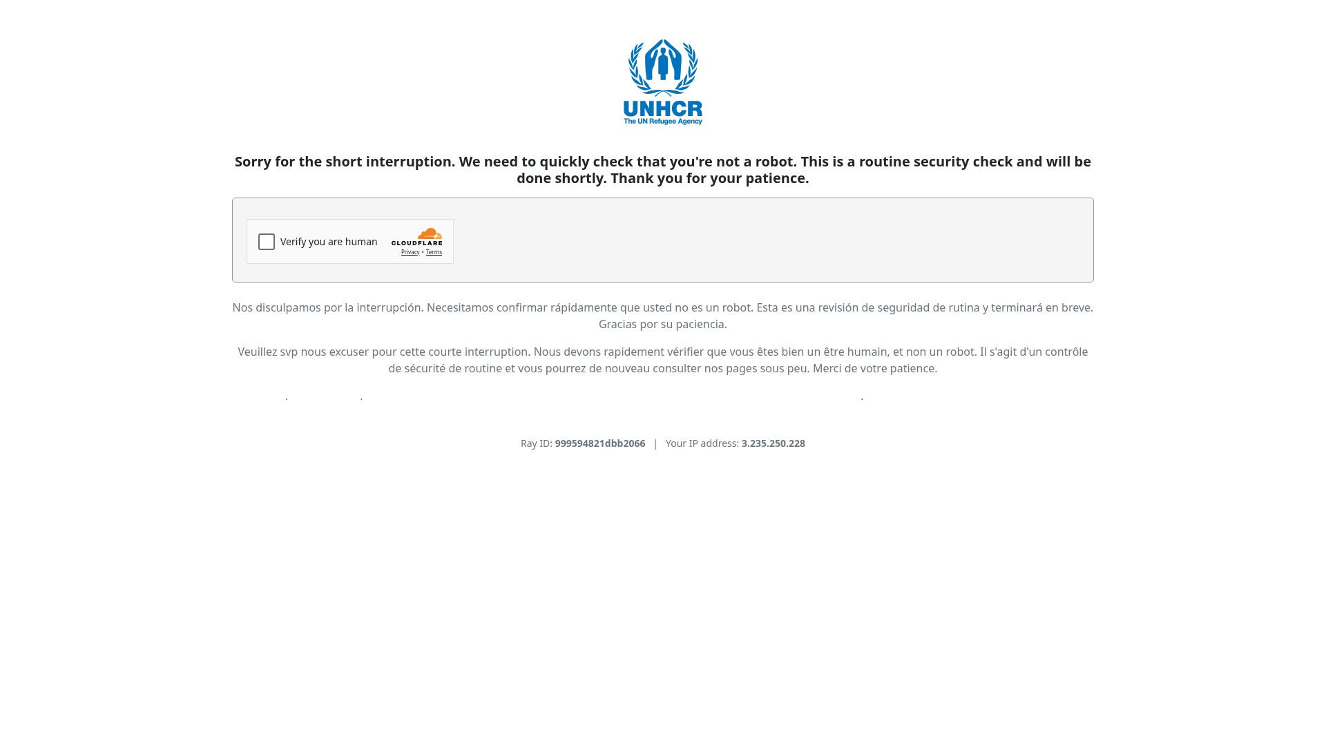 Screenshot of unhcr.org