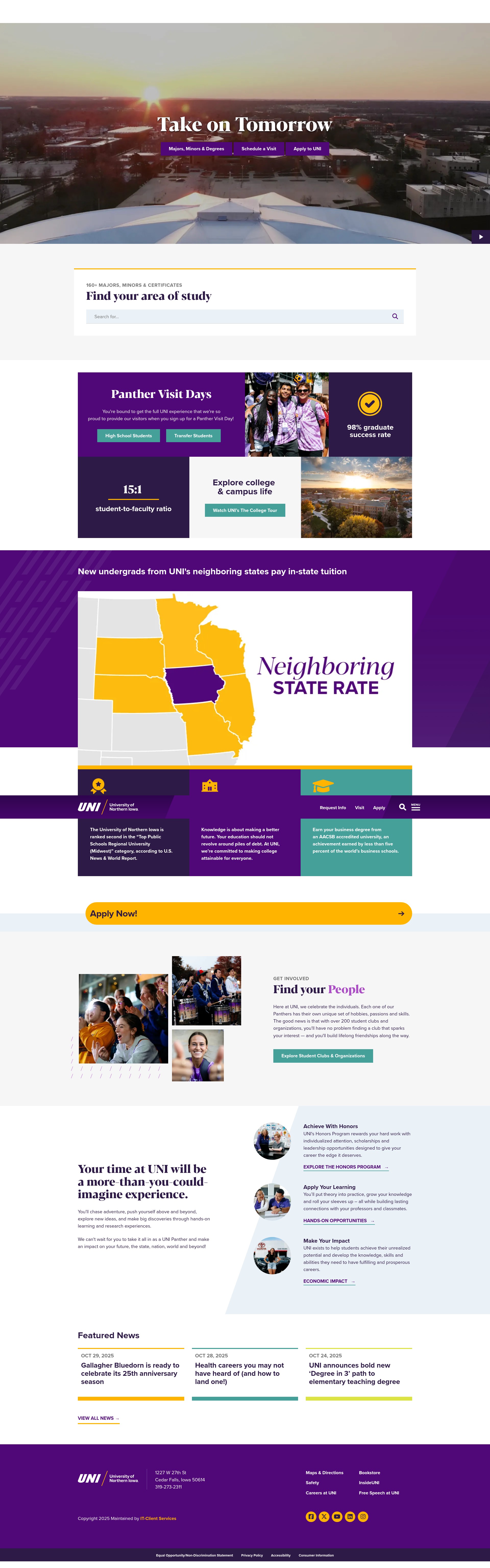 Screenshot of uni.edu